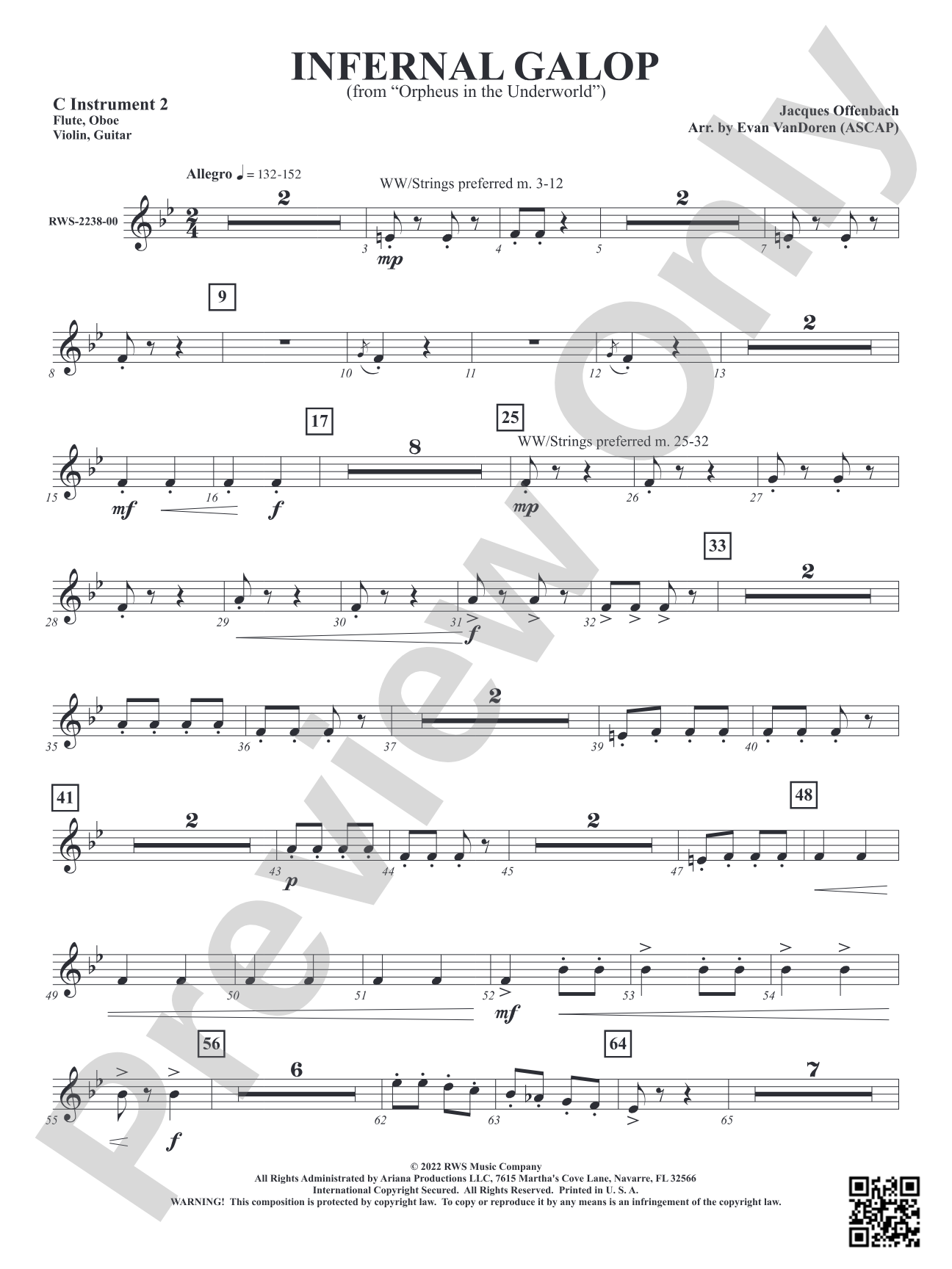 Infernal Galop - From <i>Orpheus in the Underworld</i>: Part 2 - C Instruments T.C.