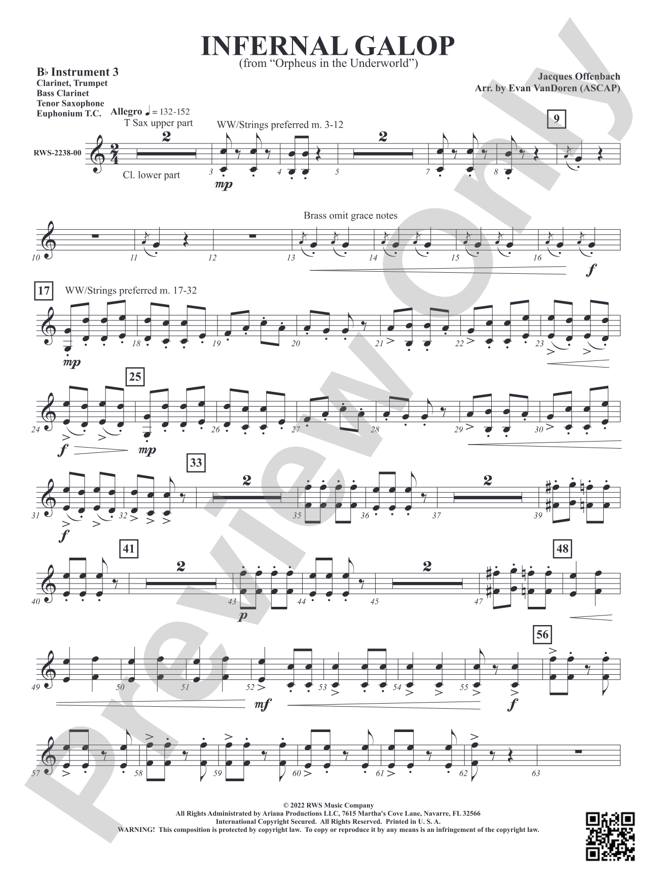 Infernal Galop - From <i>Orpheus in the Underworld</i>: Part 3 - B-flat Instruments