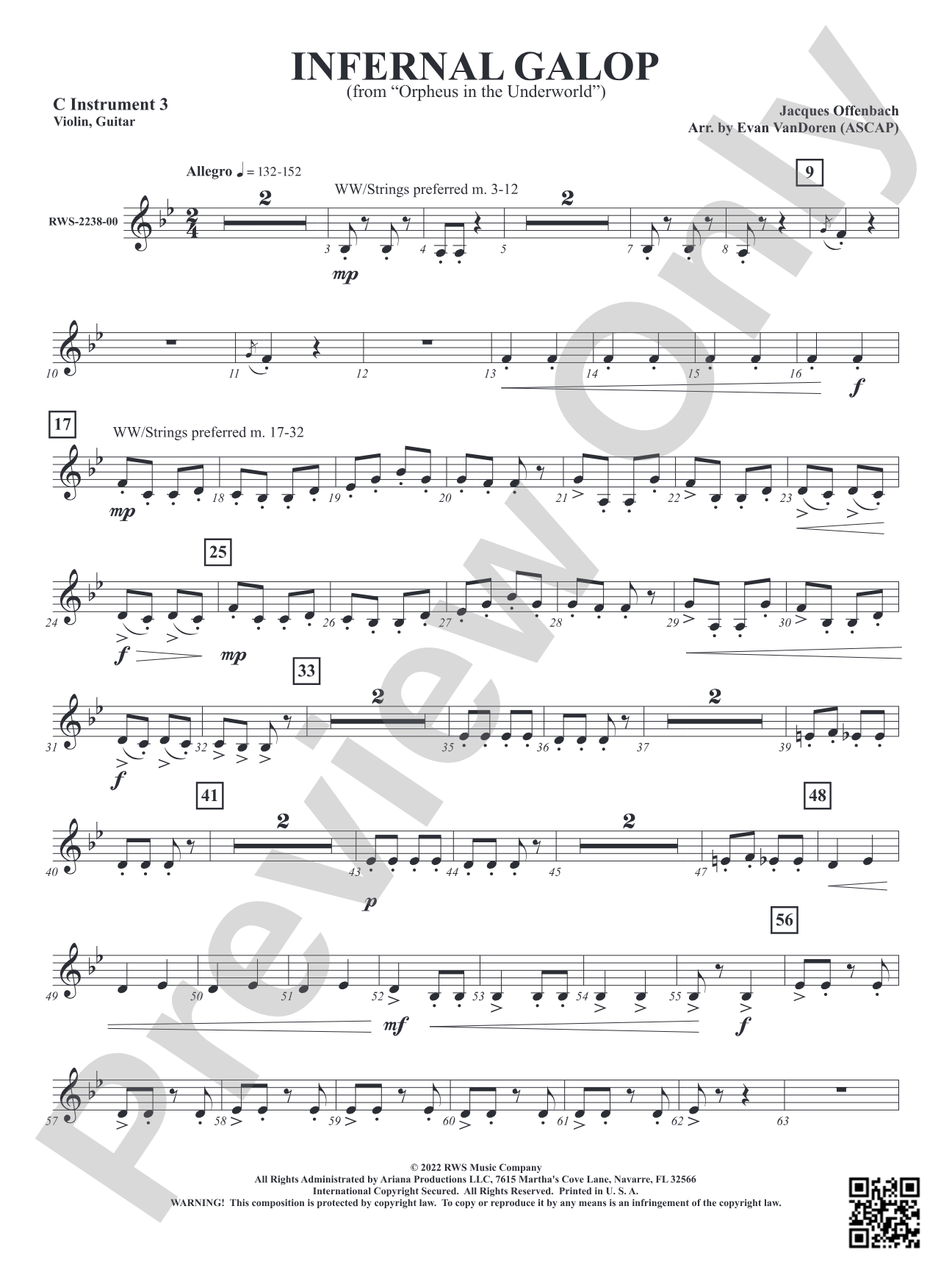 Infernal Galop - From <i>Orpheus in the Underworld</i>: Part 3 - C Instruments T.C.