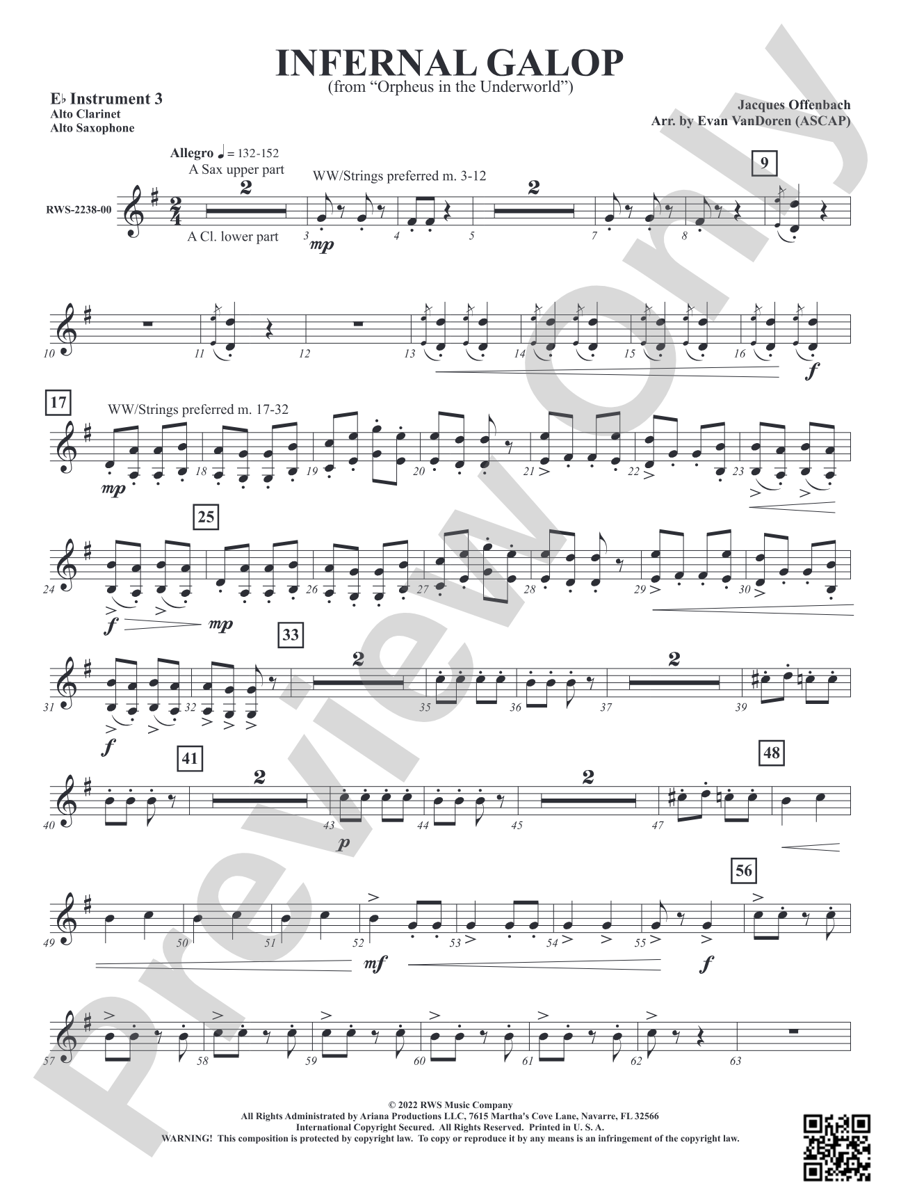 Infernal Galop - From <i>Orpheus in the Underworld</i>: Part 3 - E-flat Instruments