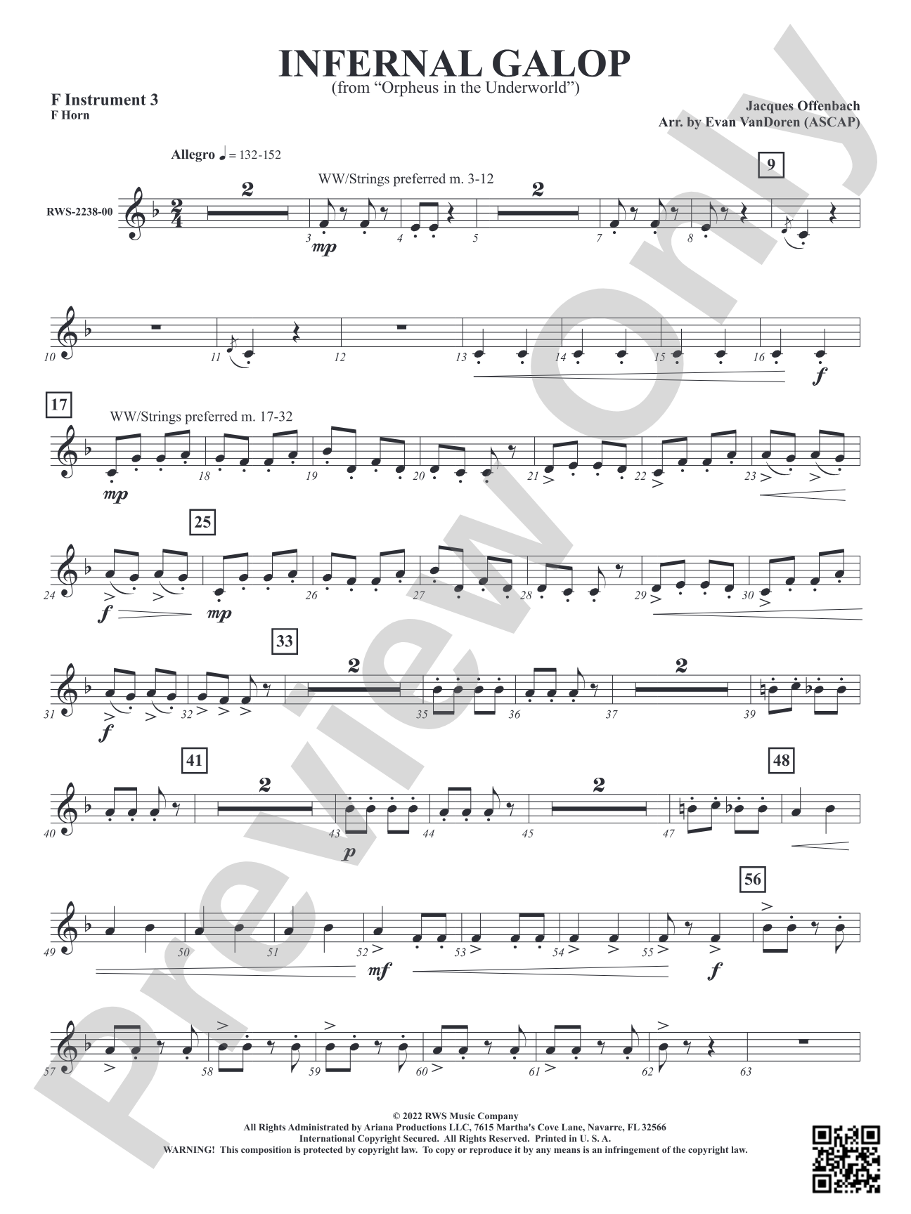 Infernal Galop - From <i>Orpheus in the Underworld</i>: Part 3 - F Instruments