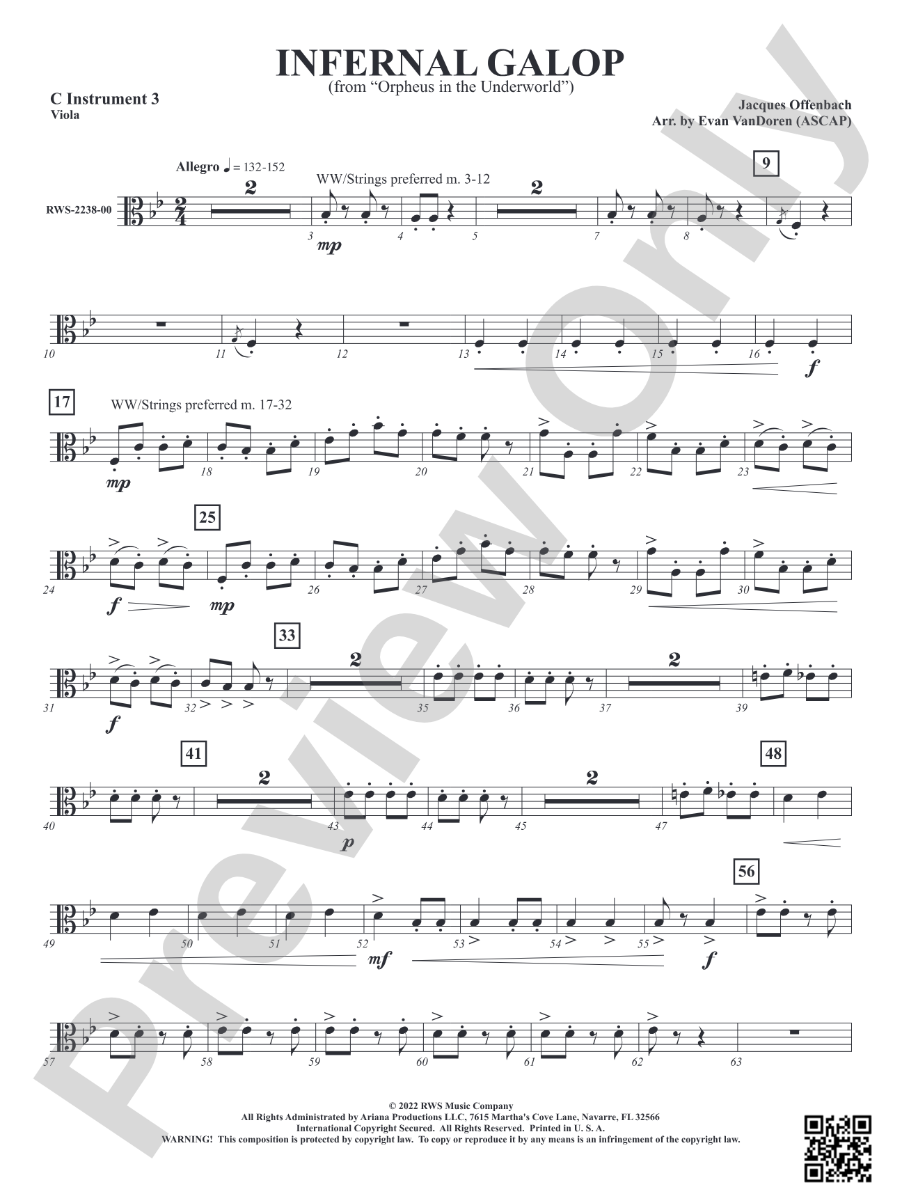 Infernal Galop - From <i>Orpheus in the Underworld</i>: Part 3 - Viola