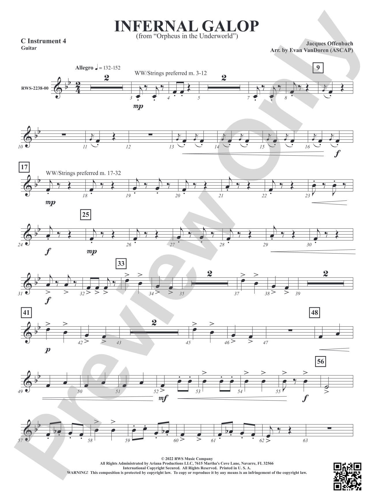 Infernal Galop - From <i>Orpheus in the Underworld</i>: Part 4 - C Instruments T.C.