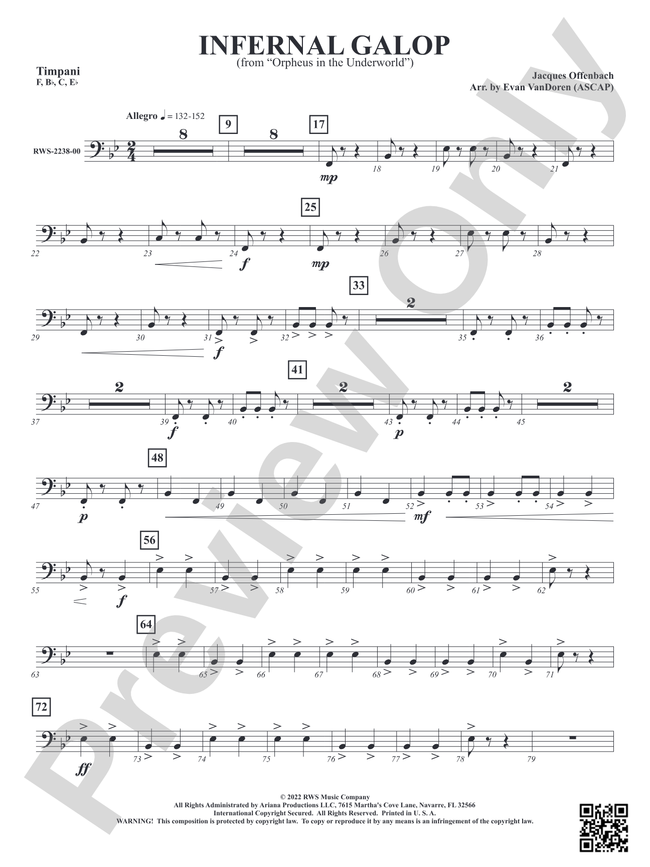 Infernal Galop - From <i>Orpheus in the Underworld</i>: Timpani