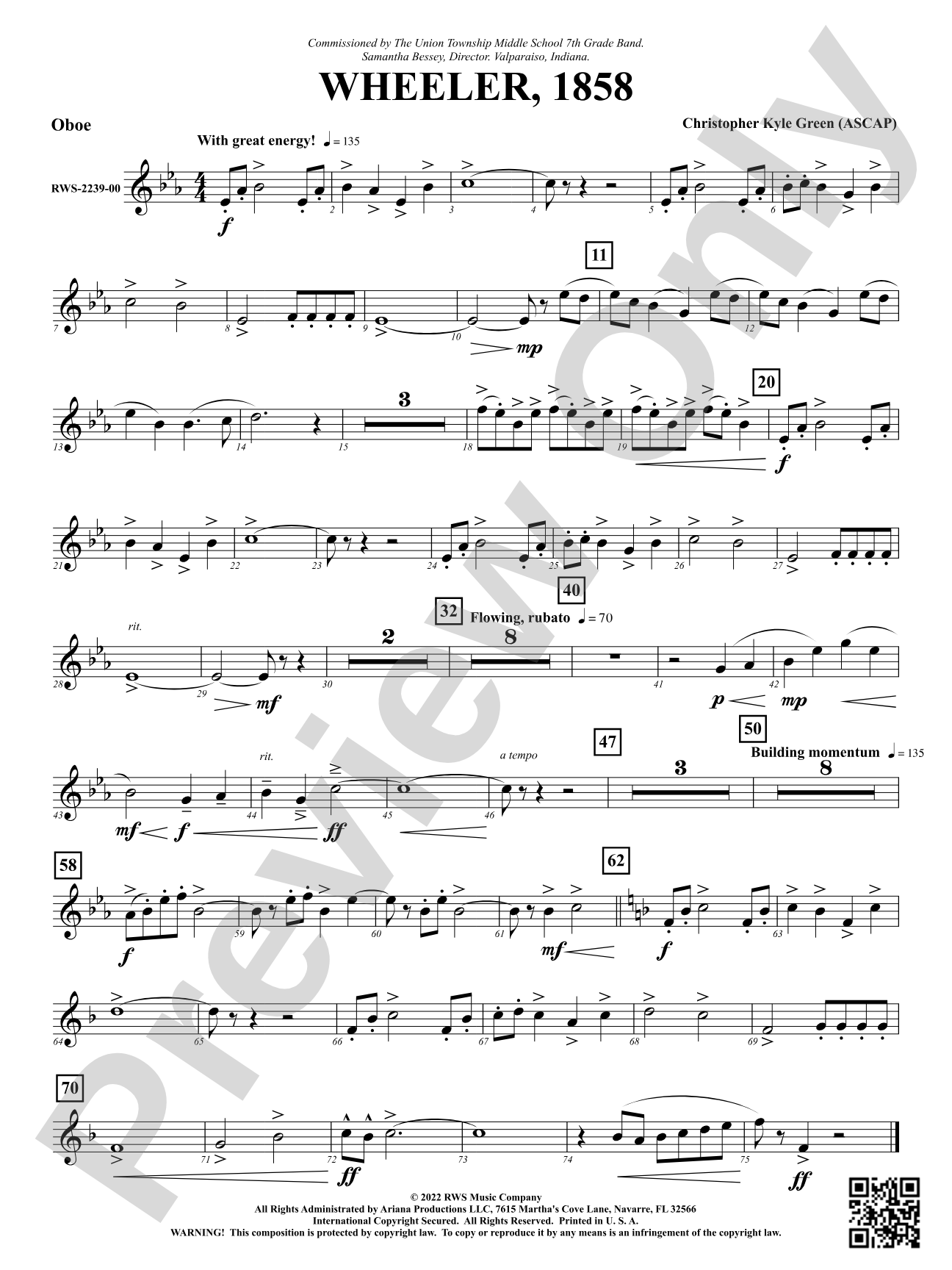 Wheeler, 1858: Oboe