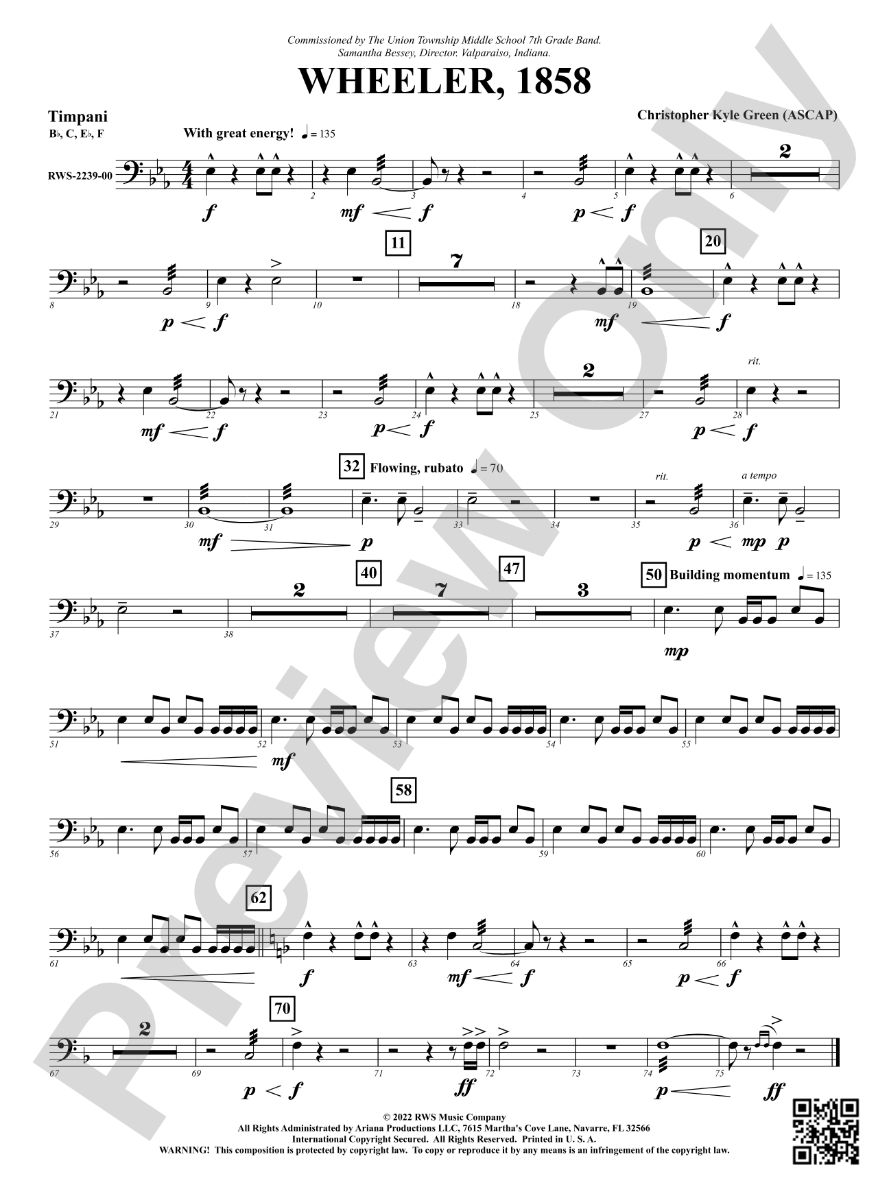 Wheeler, 1858: Timpani