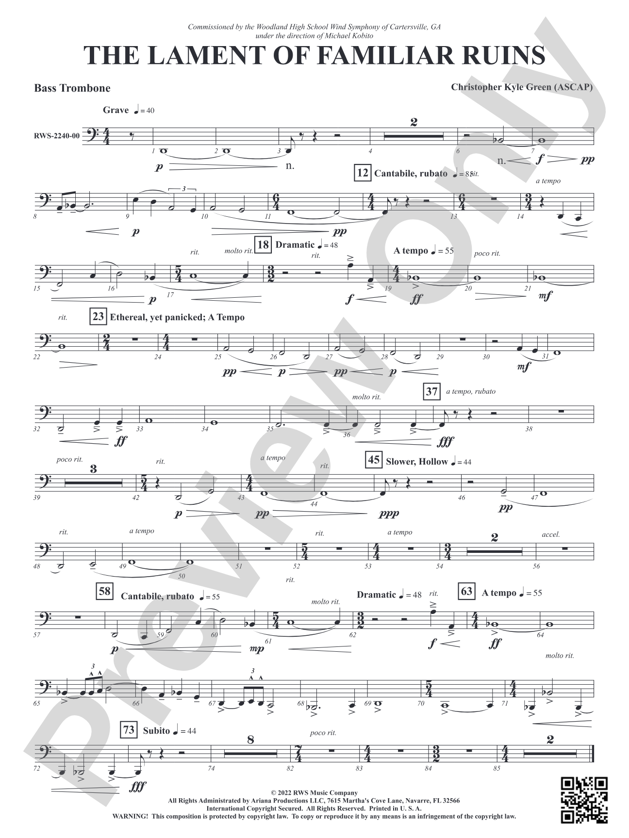 The Lament of Familiar Ruins: Bass Trombone