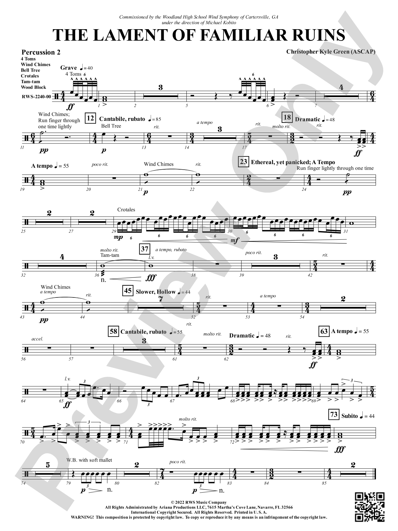 The Lament of Familiar Ruins: 2nd Percussion