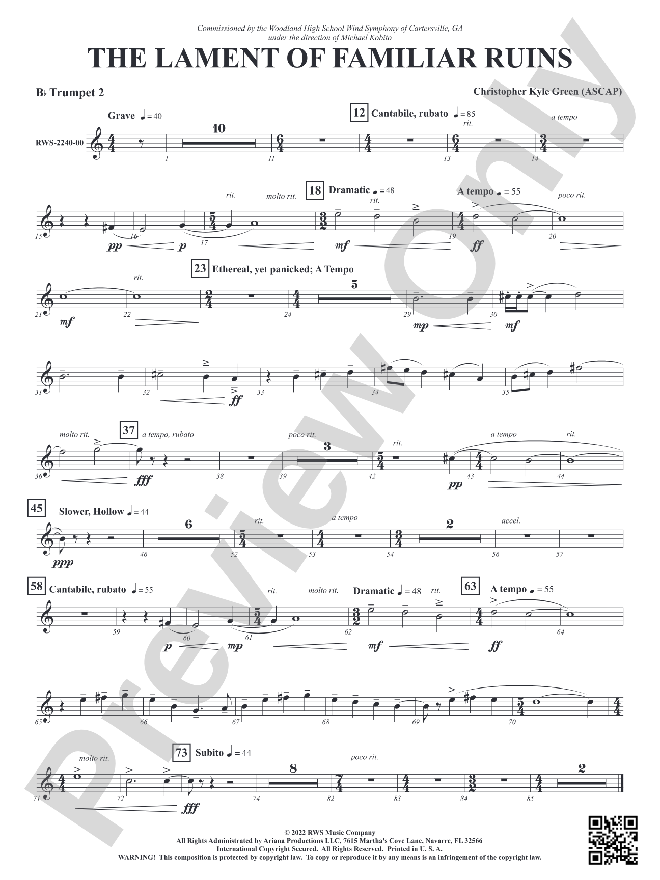 The Lament of Familiar Ruins: 2nd B-flat Trumpet