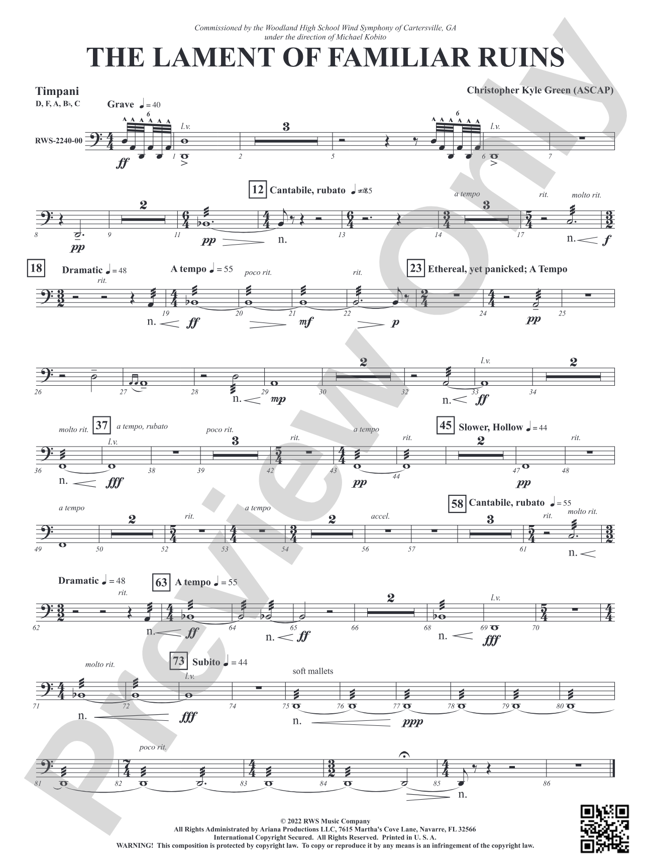 The Lament of Familiar Ruins: Timpani