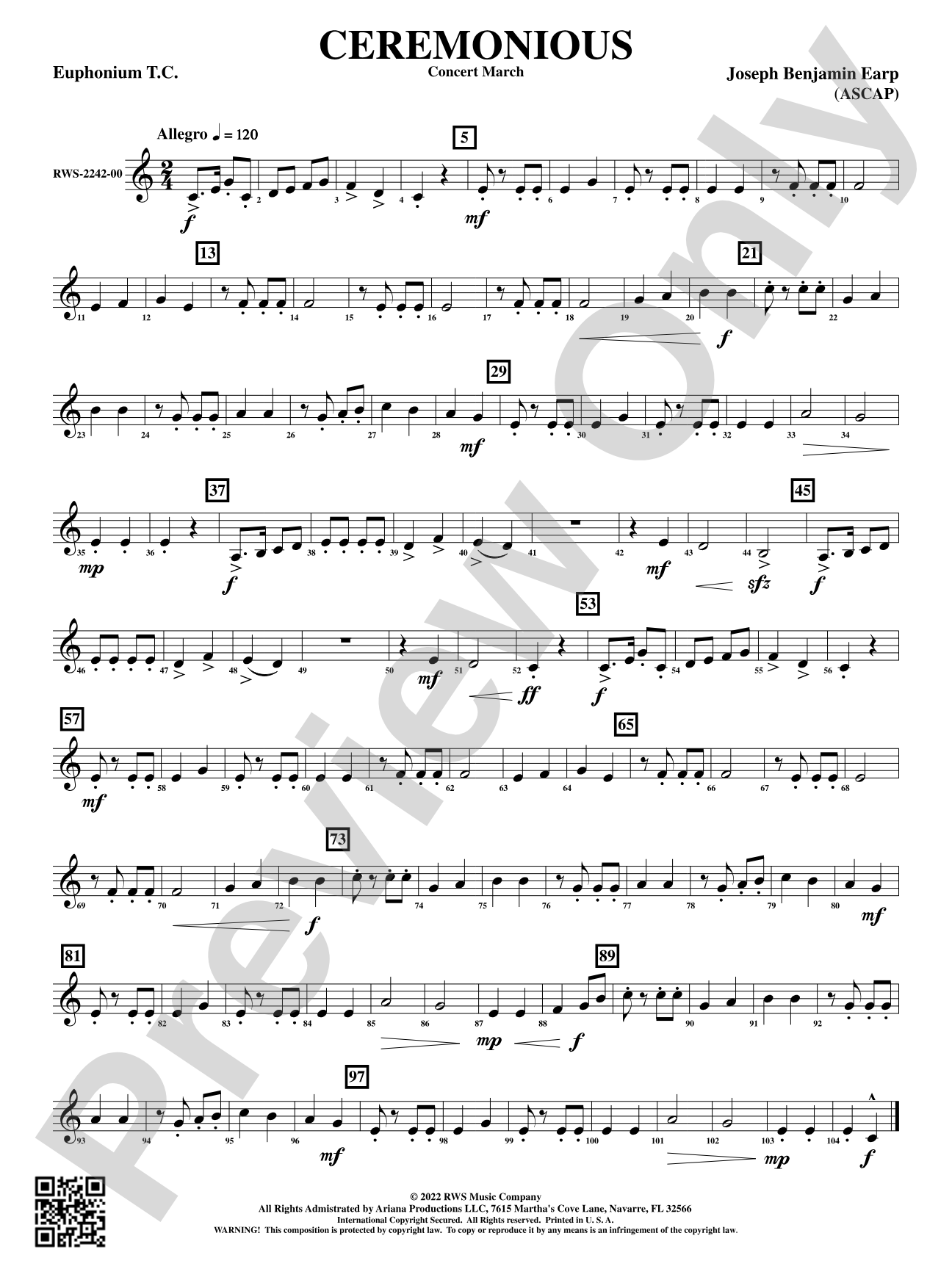 Ceremonious - Concert March: Baritone T.C.