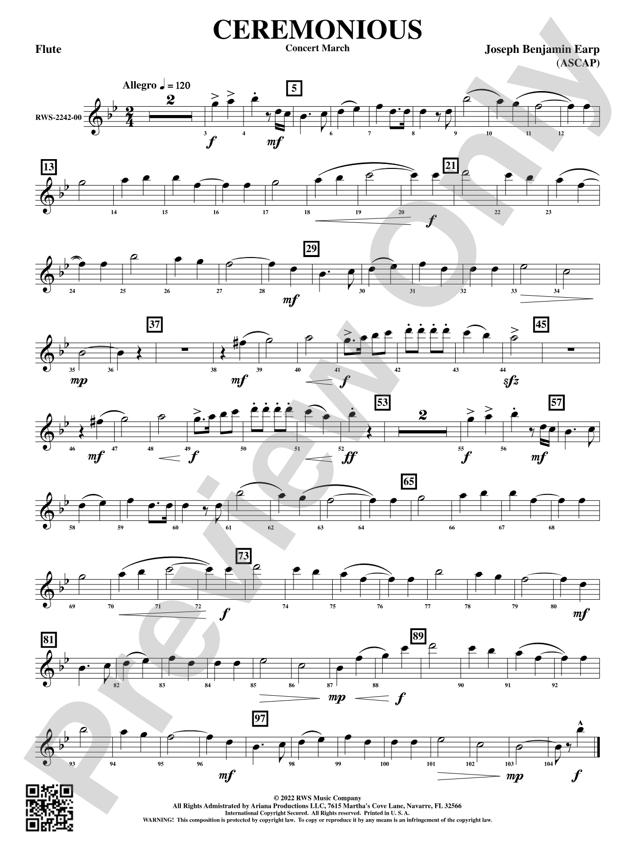 Ceremonious - Concert March: 1st Flute
