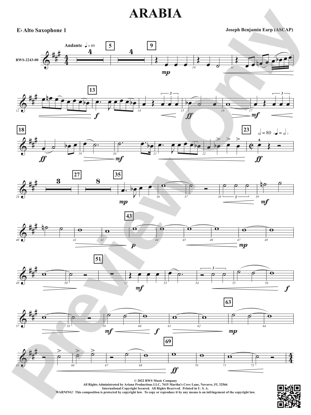 Arabia: 1st E-flat Alto Saxophone