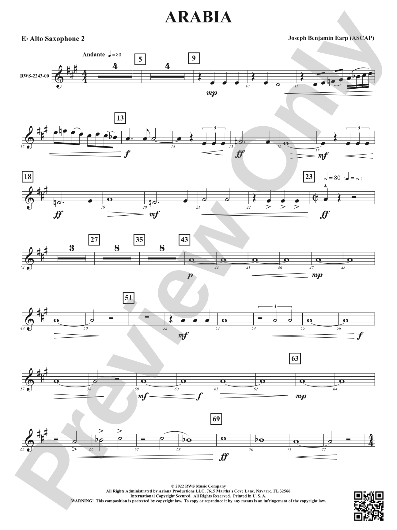 Arabia: 2nd E-flat Alto Saxophone