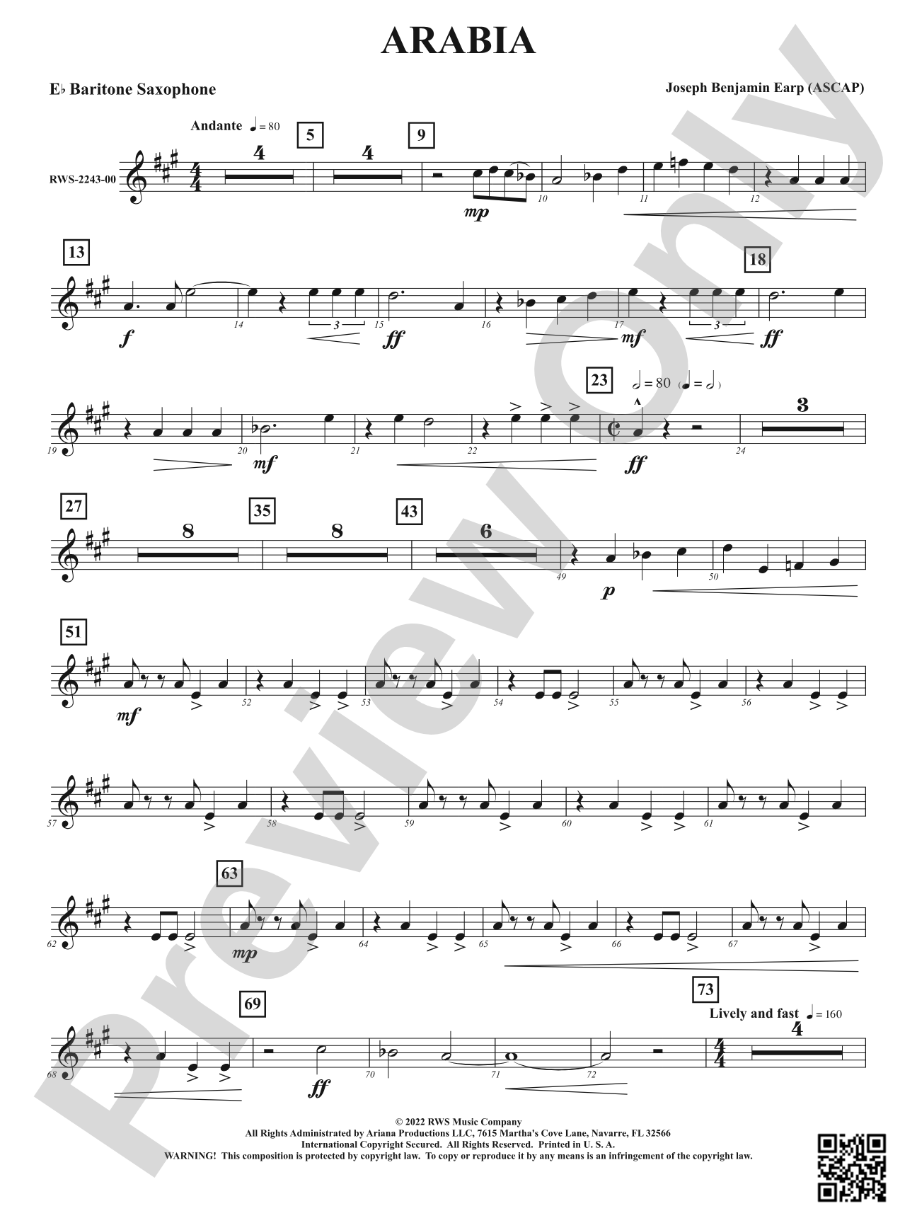 Arabia: E-flat Baritone Saxophone