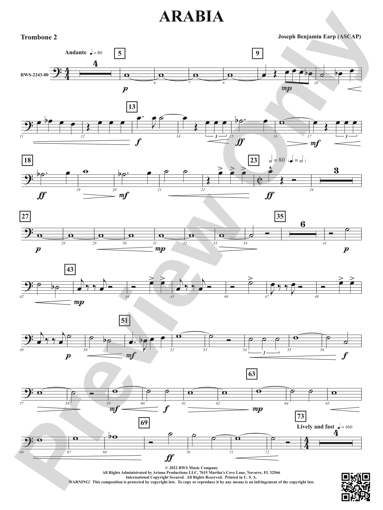 Arabia: 2nd Trombone