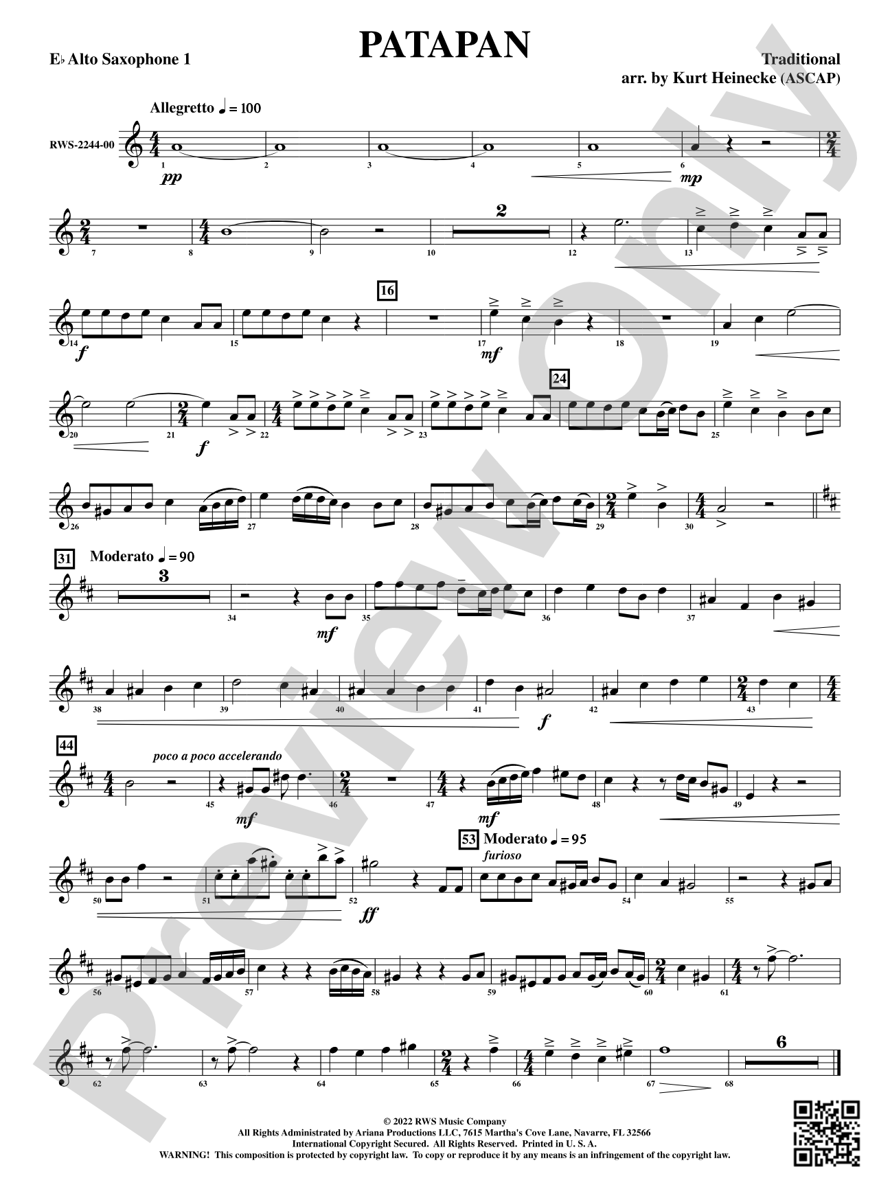 Patapan: 1st E-flat Alto Saxophone