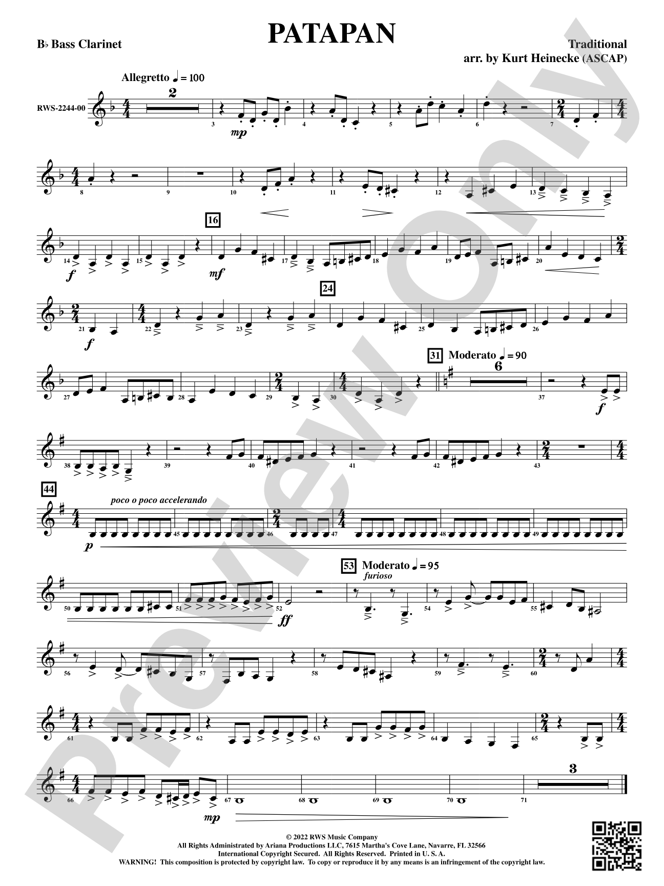 Patapan: B-flat Bass Clarinet
