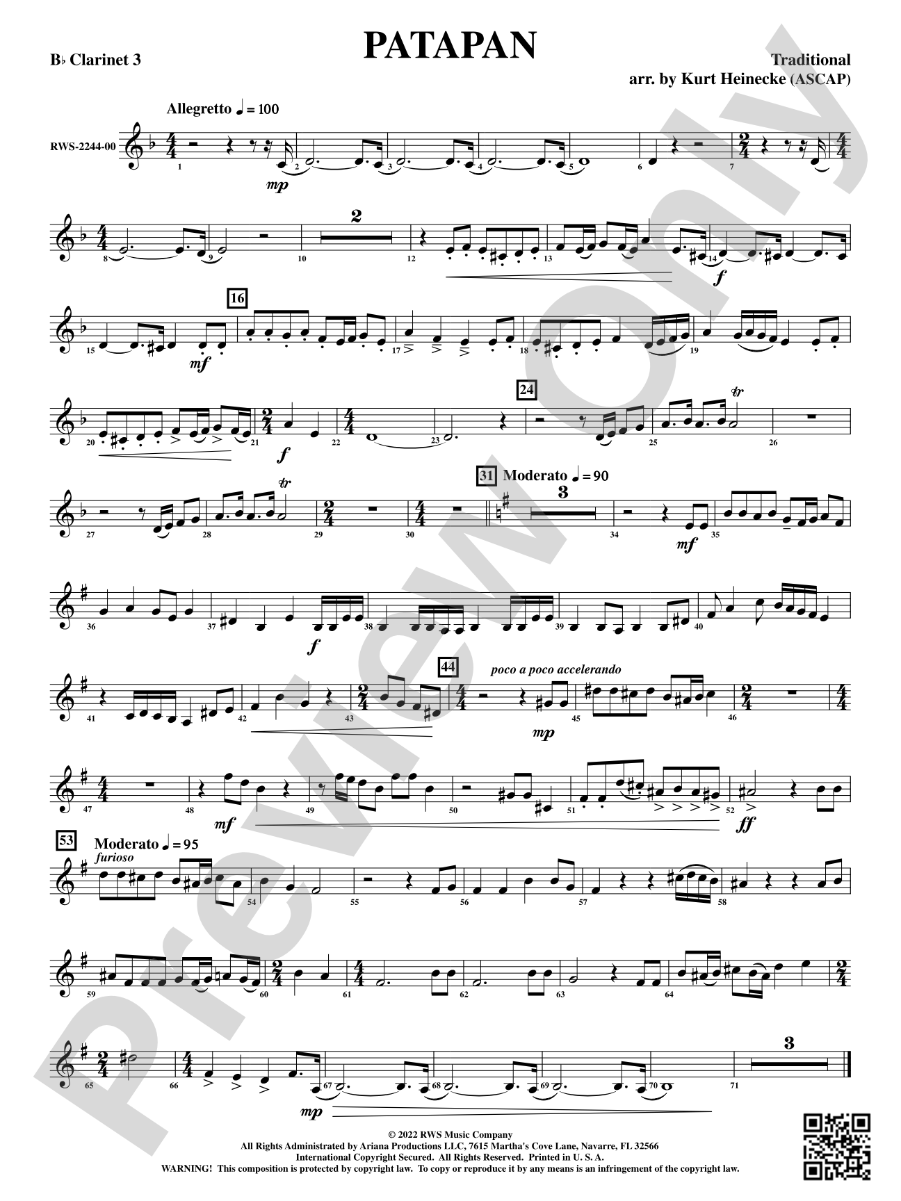 Patapan: 3rd B-flat Clarinet