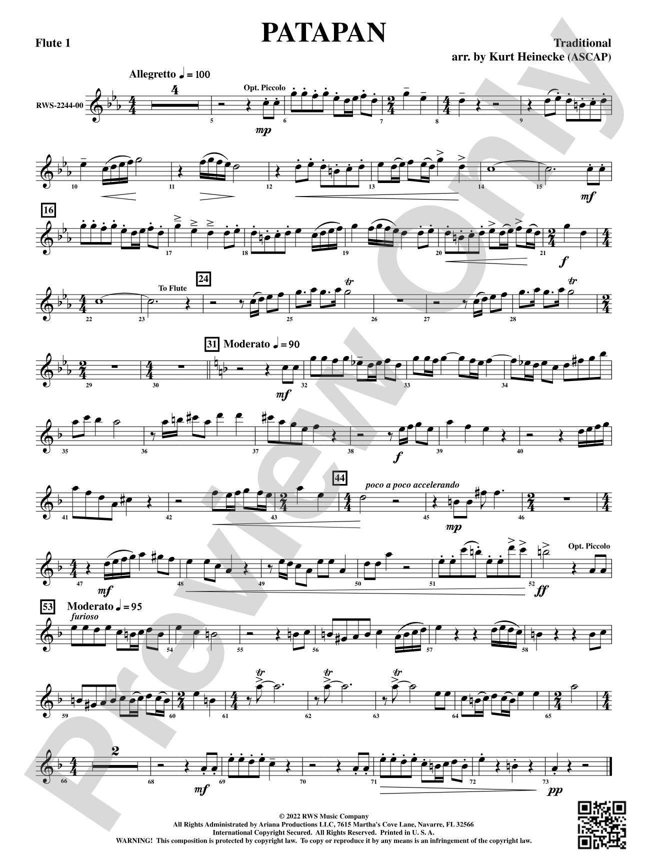 Patapan: 1st Flute