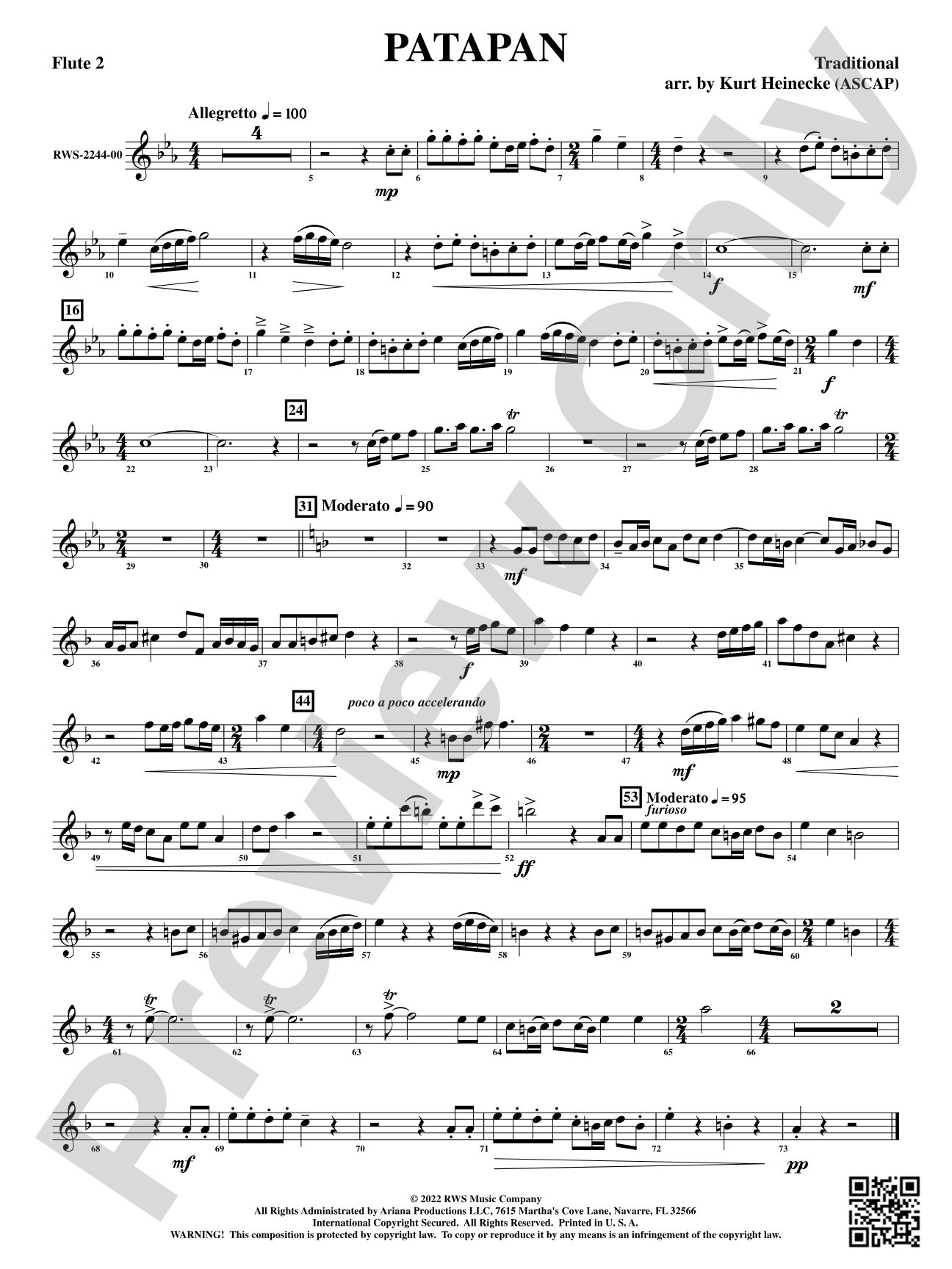 Patapan: 2nd Flute