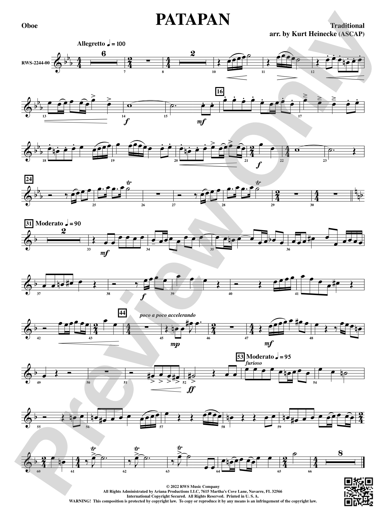 Patapan: Oboe