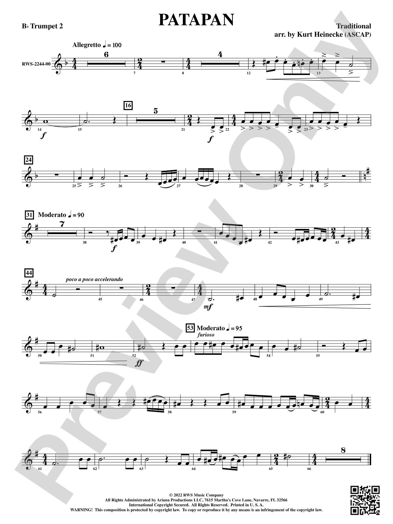 Patapan: 2nd B-flat Trumpet