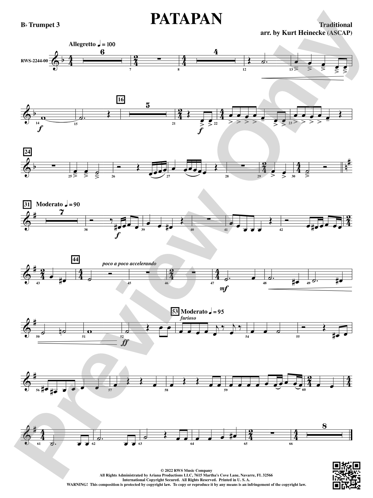 Patapan: 3rd B-flat Trumpet