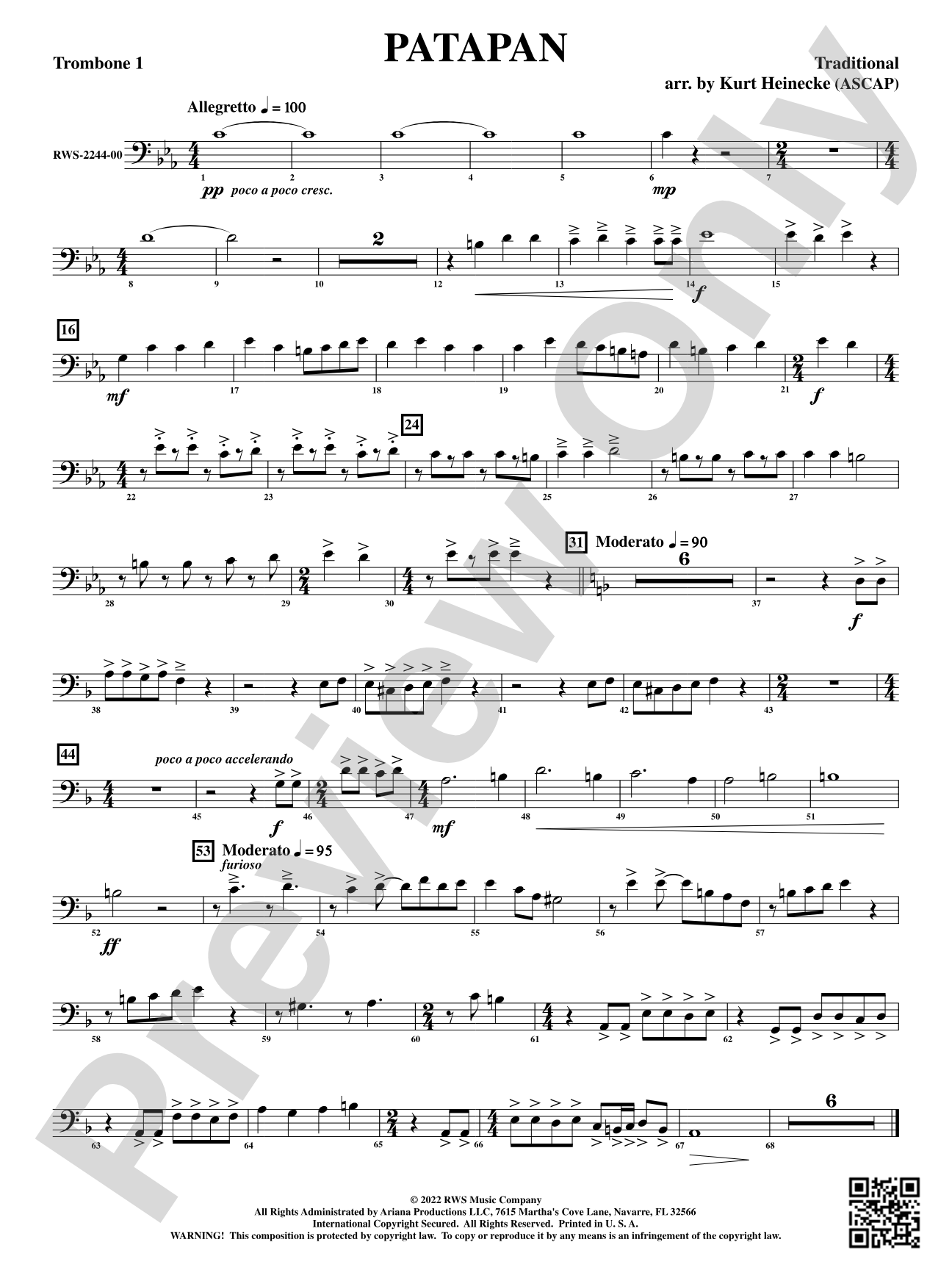 Patapan: 1st Trombone