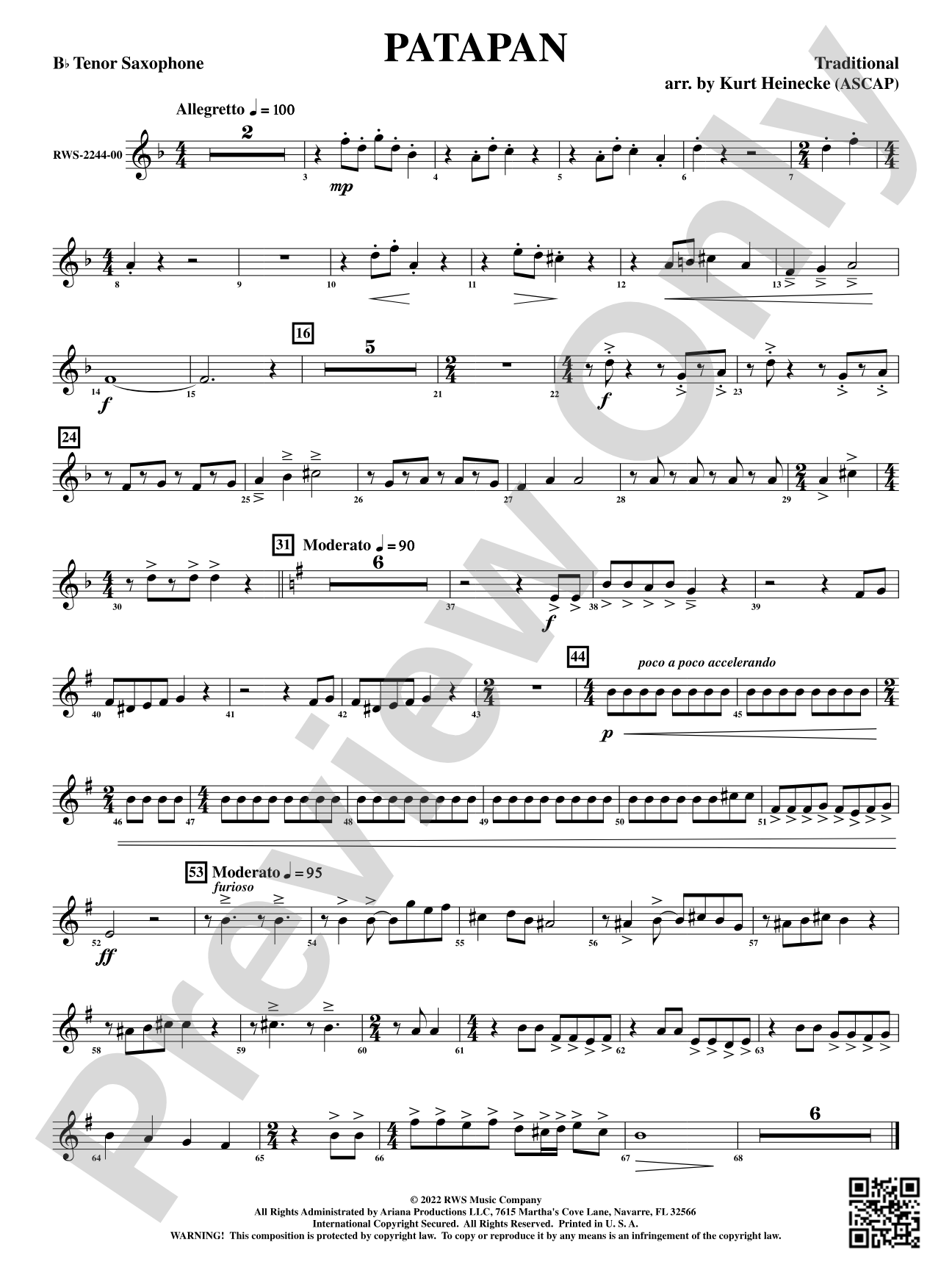 Patapan: B-flat Tenor Saxophone