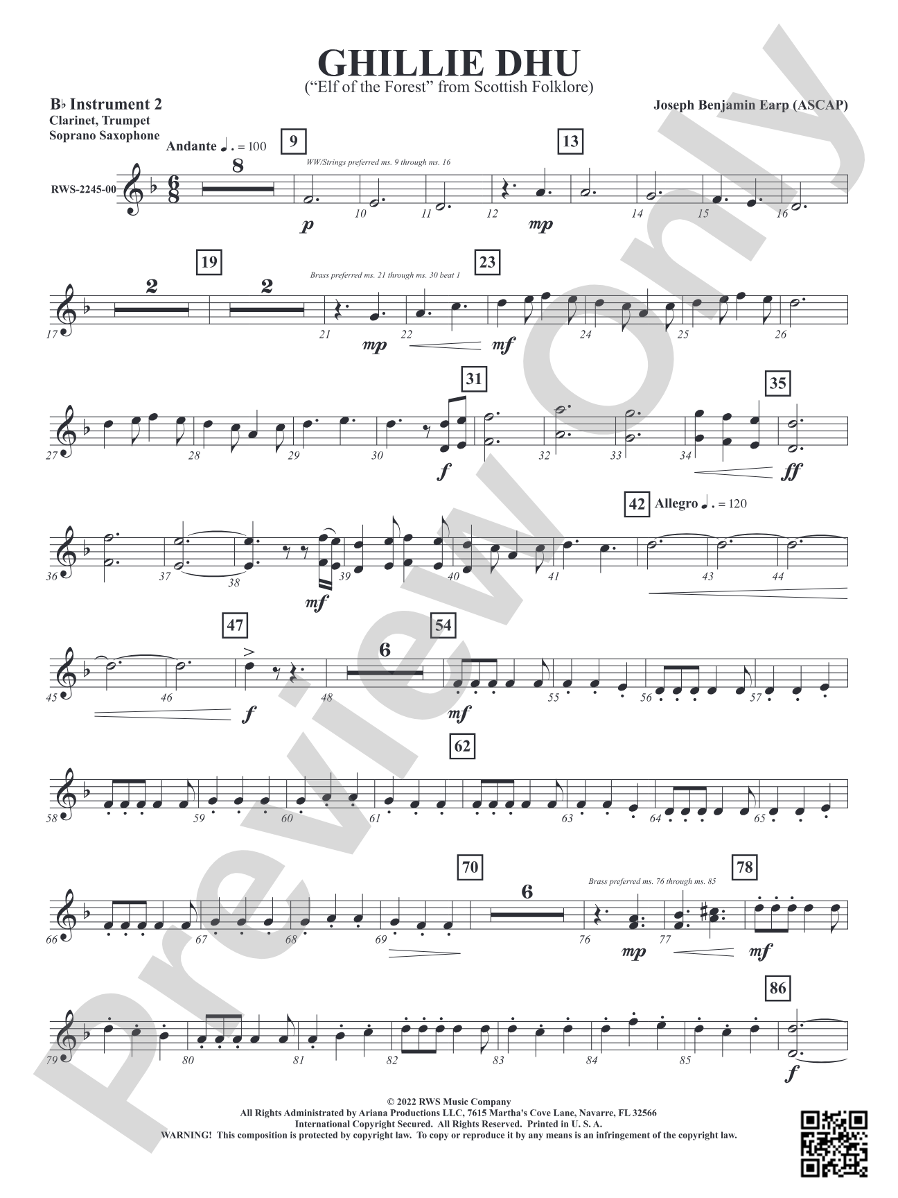 Ghillie Dhu - "Elf of the Forest" from Scottish Folklore: Part 2 - B-flat Instruments