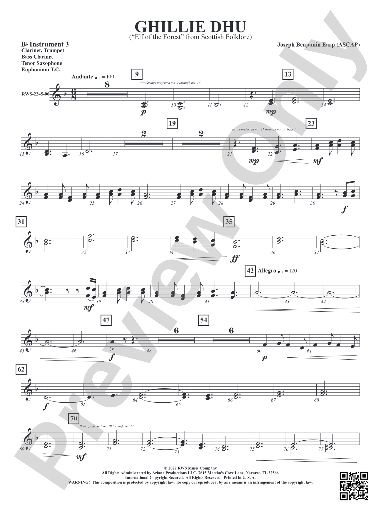Ghillie Dhu - "Elf of the Forest" from Scottish Folklore: Part 3 - B-flat Instruments