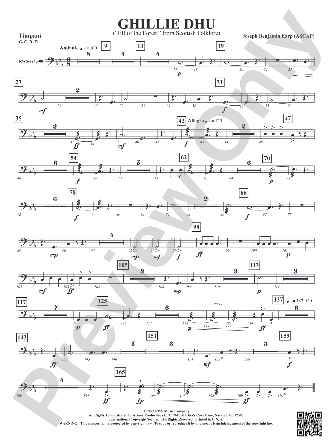 Ghillie Dhu - "Elf of the Forest" from Scottish Folklore: Timpani