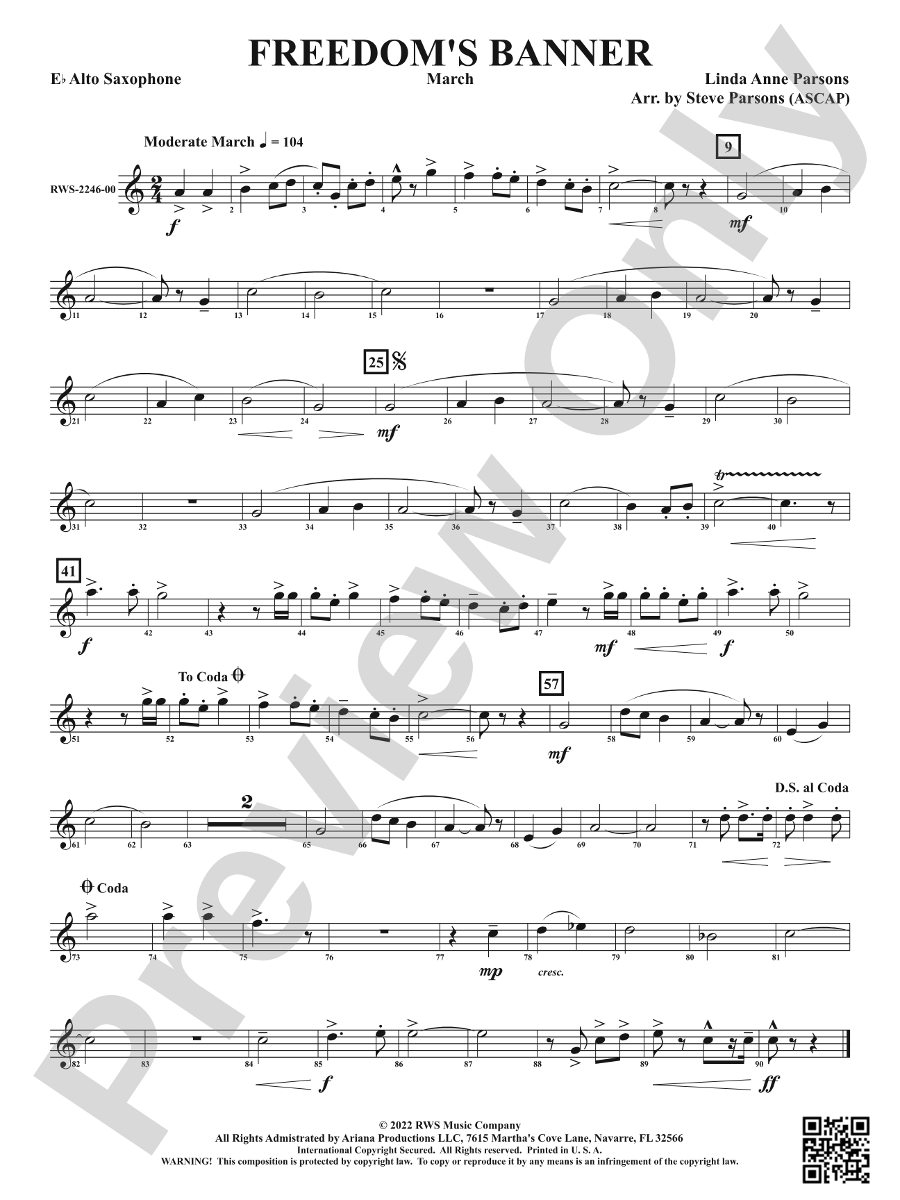 Freedom's Banner - March: 1st E-flat Alto Saxophone