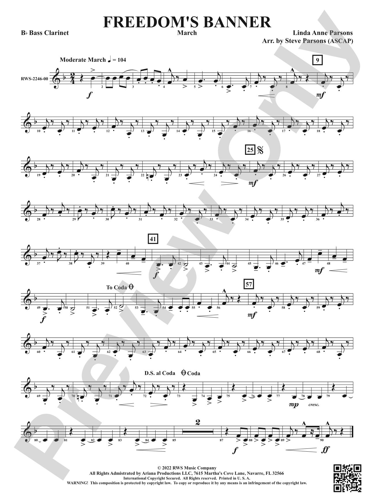 Freedom's Banner - March: B-flat Bass Clarinet