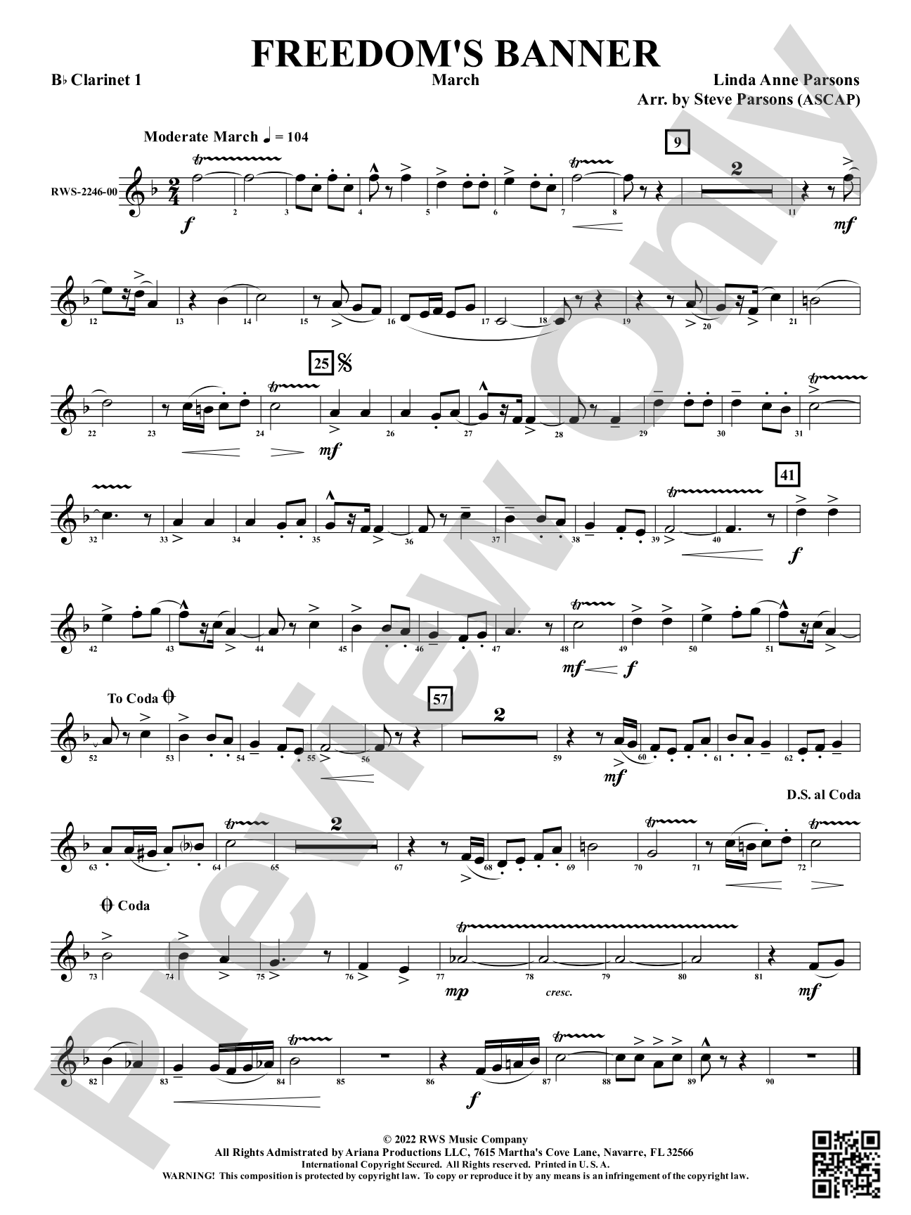 Freedom's Banner - March: 1st B-flat Clarinet