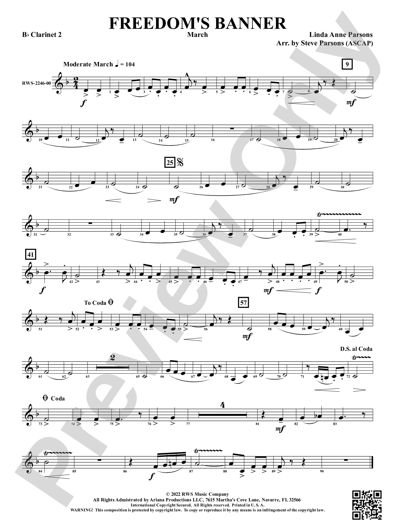 Freedom's Banner - March: 2nd B-flat Clarinet
