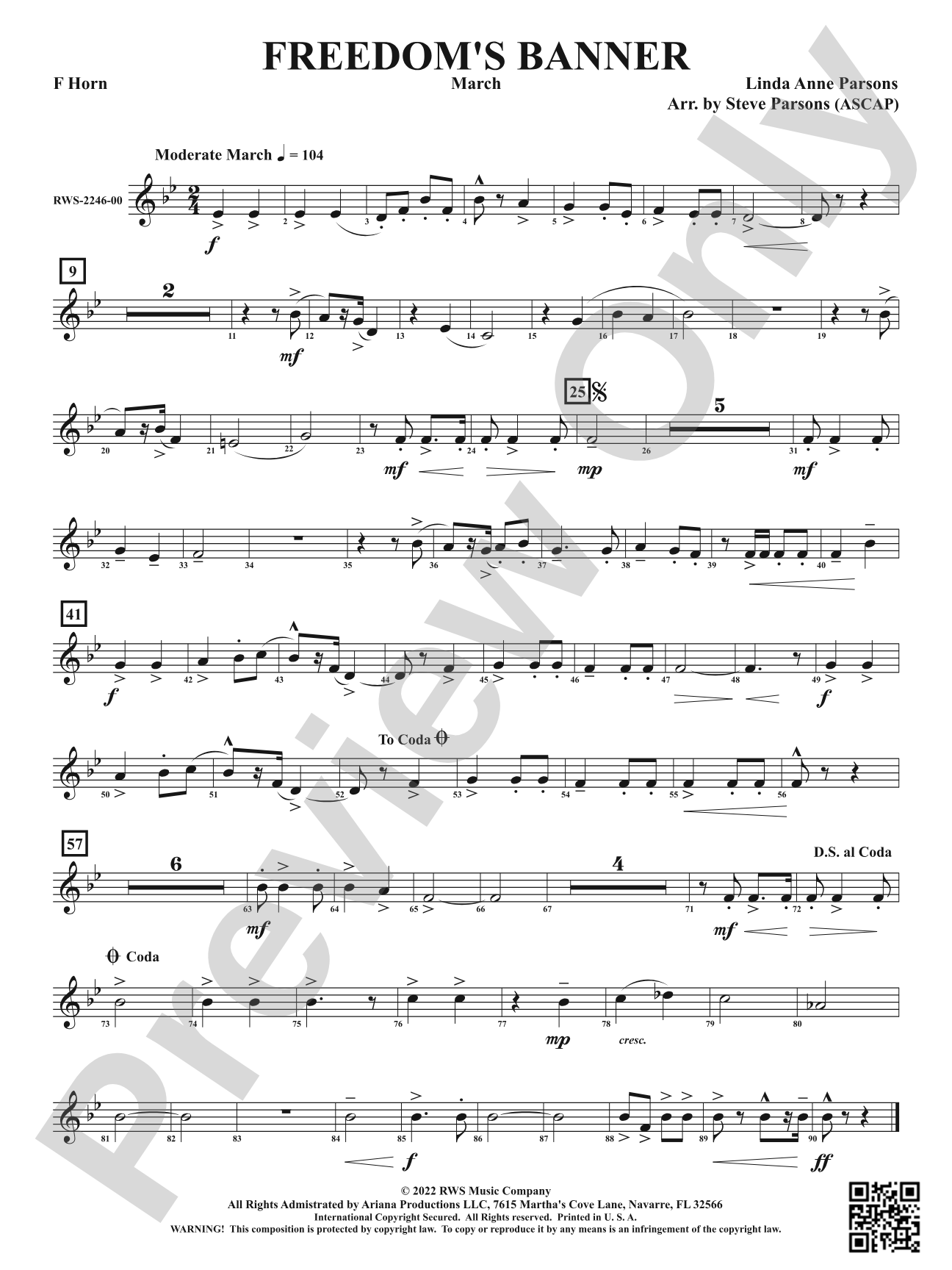 Freedom's Banner - March: 1st F Horn
