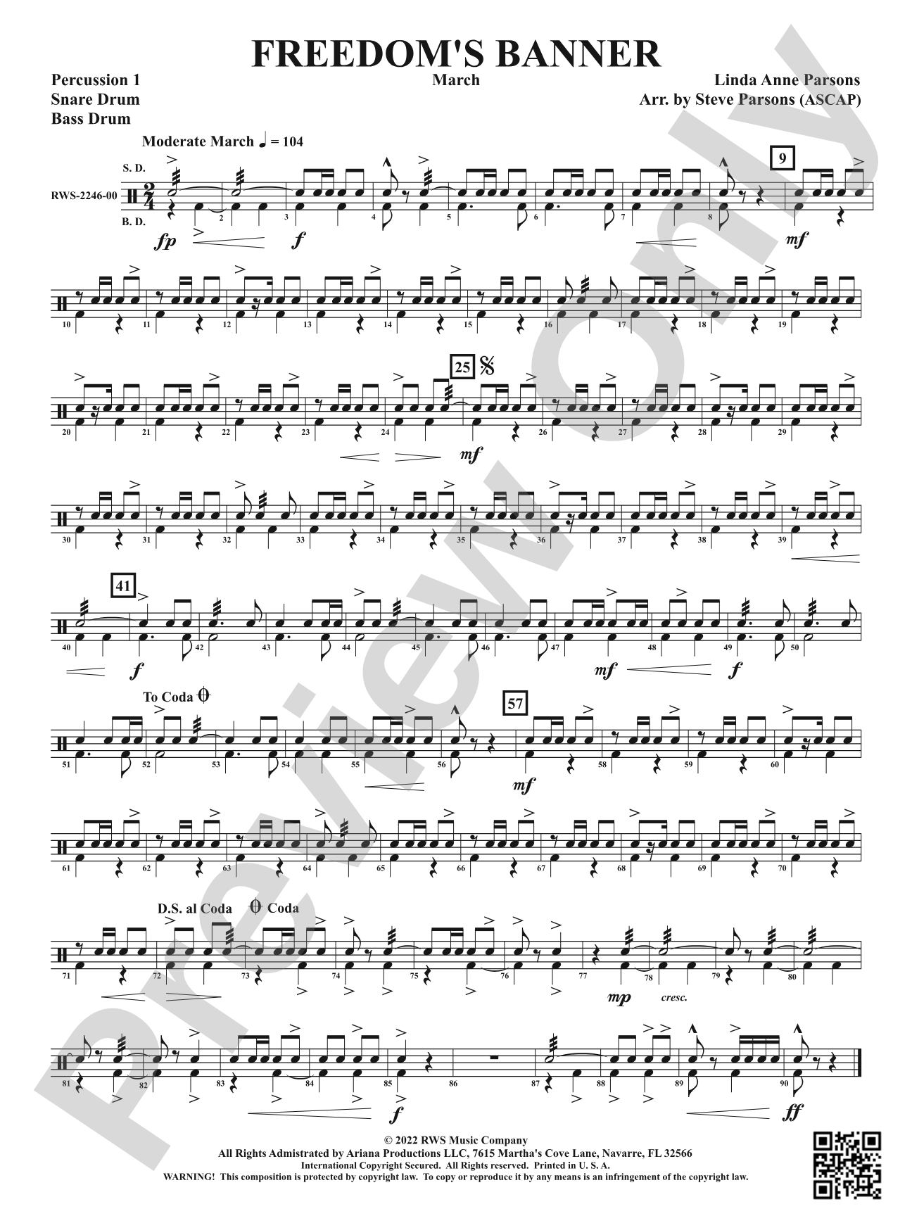 Freedom's Banner - March: 1st Percussion