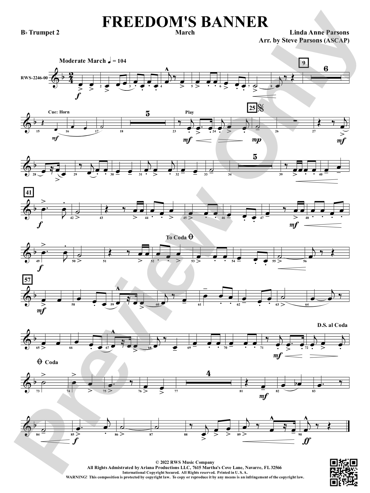 Freedom's Banner - March: 2nd B-flat Trumpet