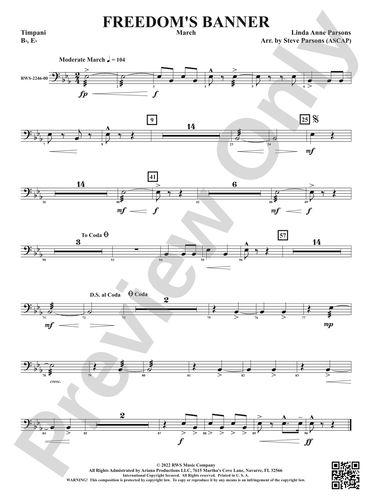 Freedom's Banner - March: Timpani