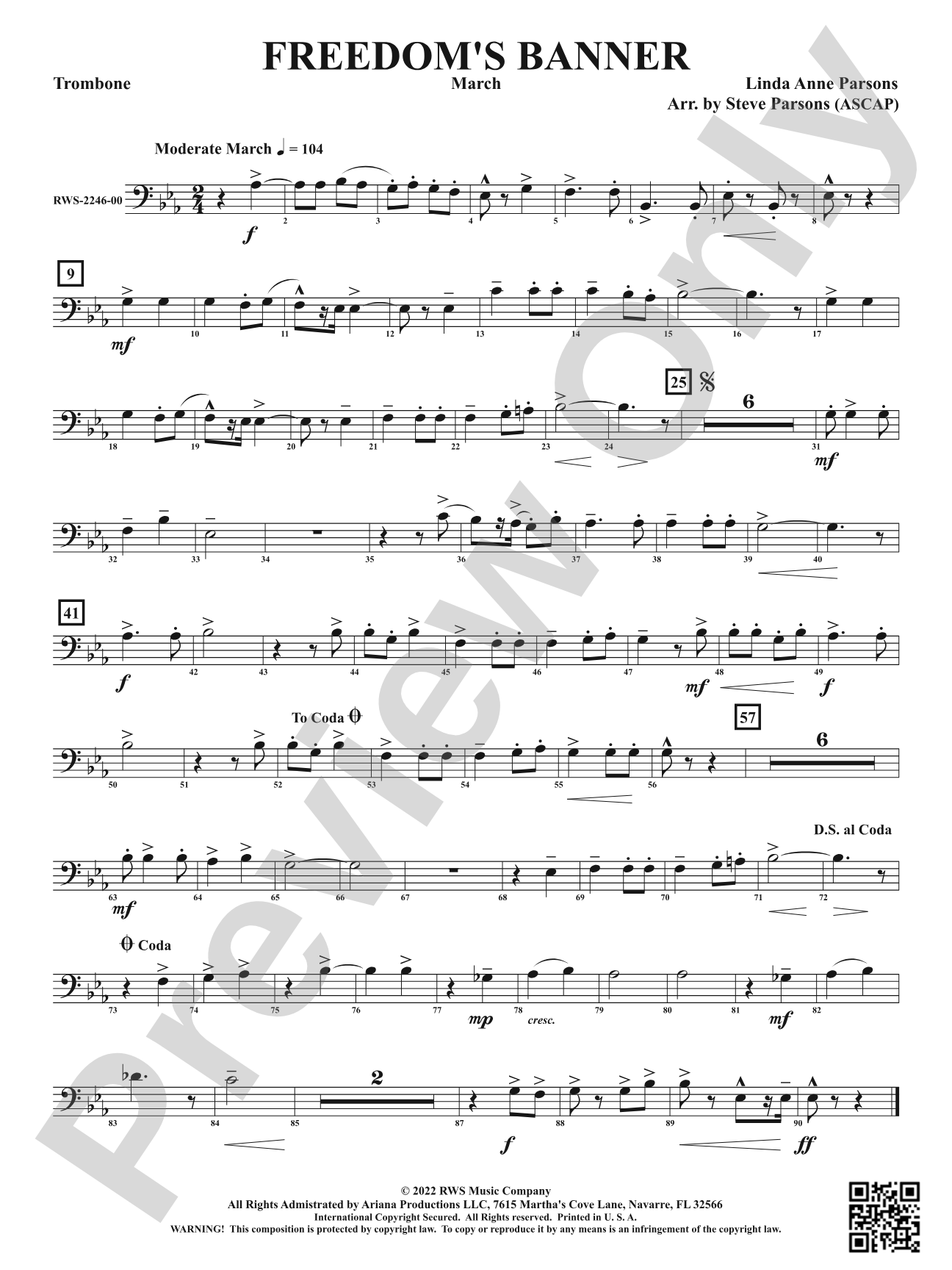 Freedom's Banner - March: 1st Trombone