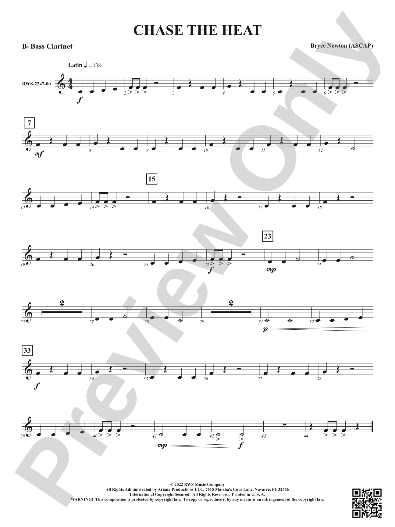 Chase the Heat: B-flat Bass Clarinet