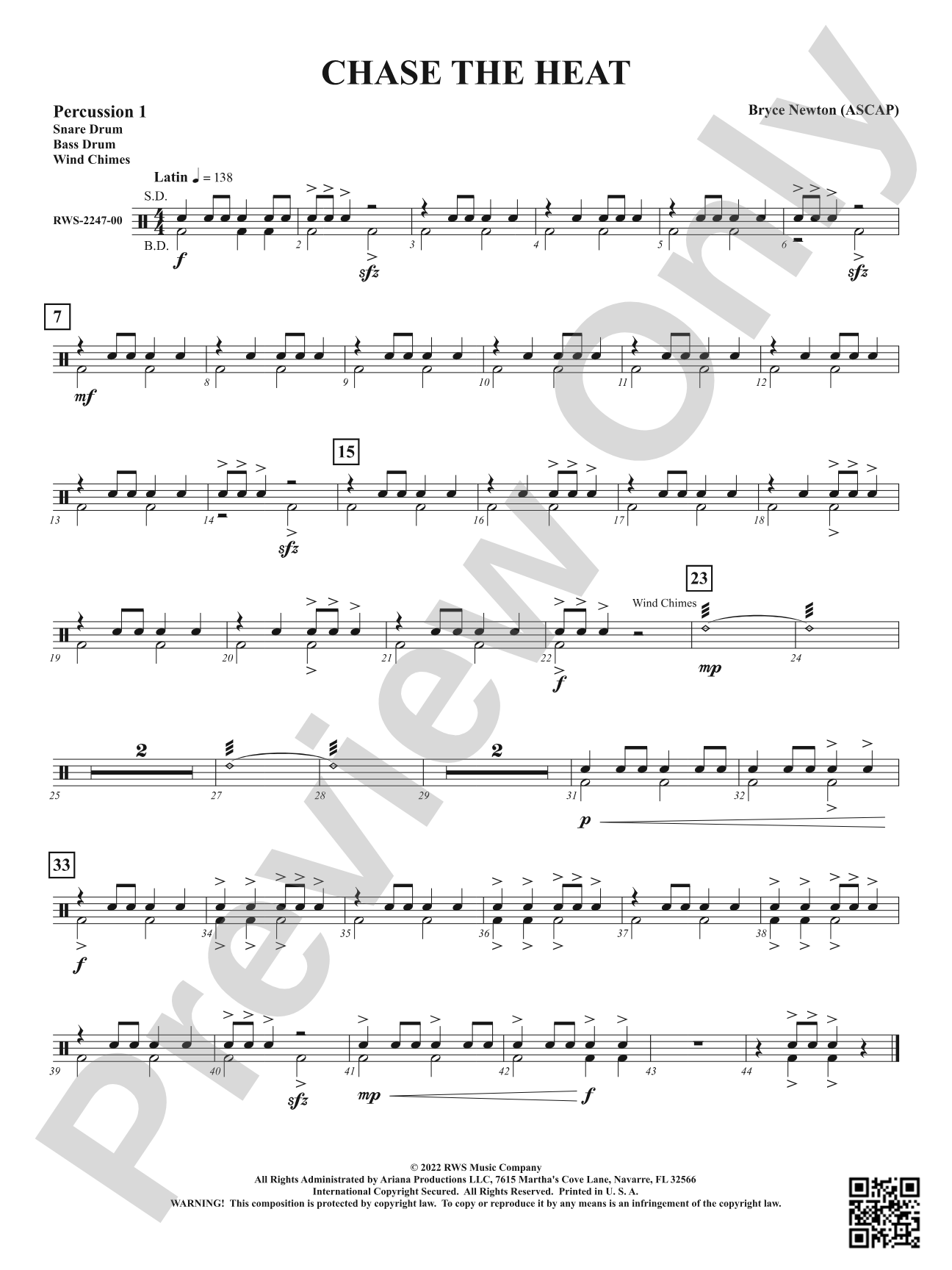 Chase the Heat: 1st Percussion