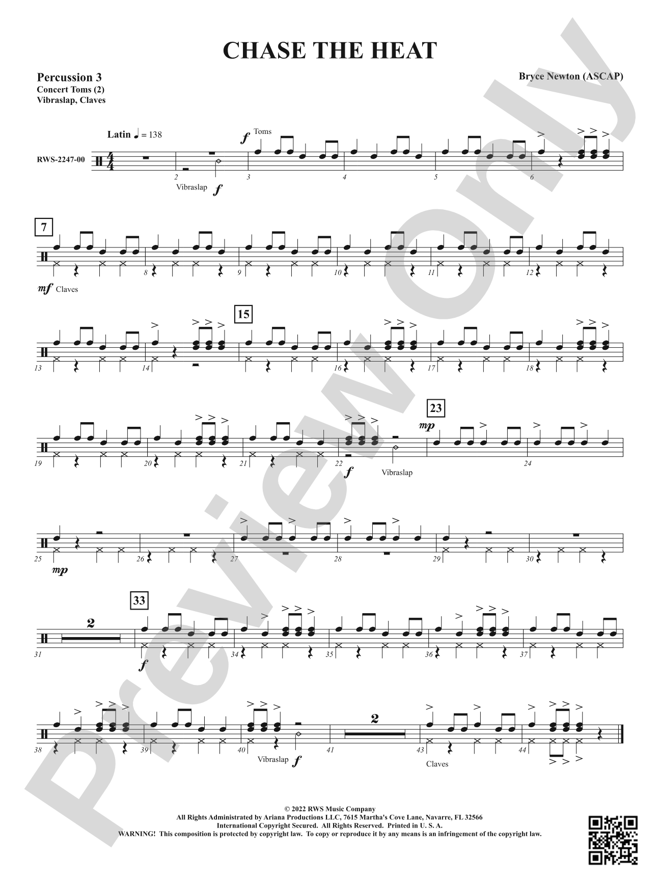 Chase the Heat: 3rd Percussion