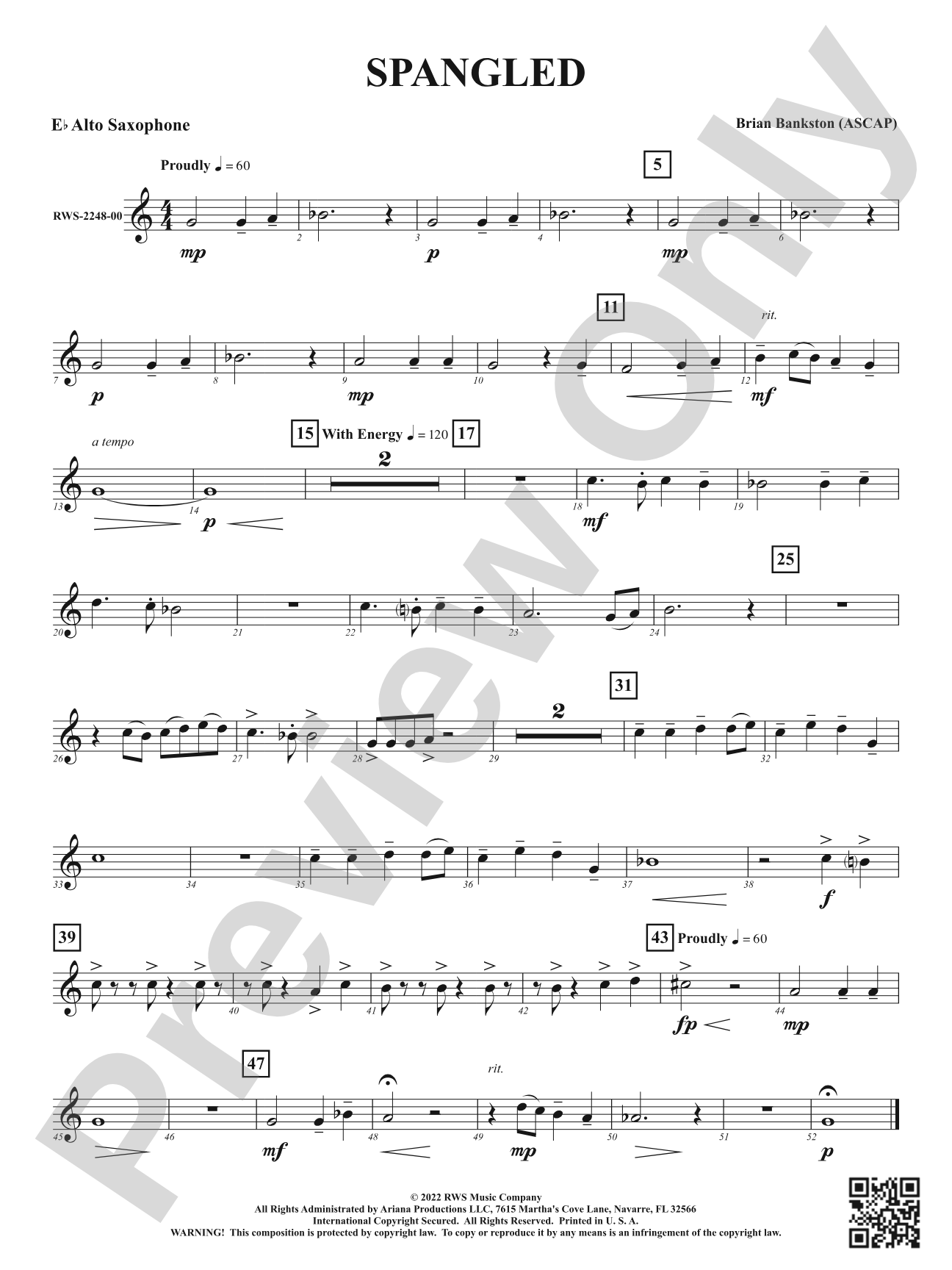 Spangled: 1st E-flat Alto Saxophone