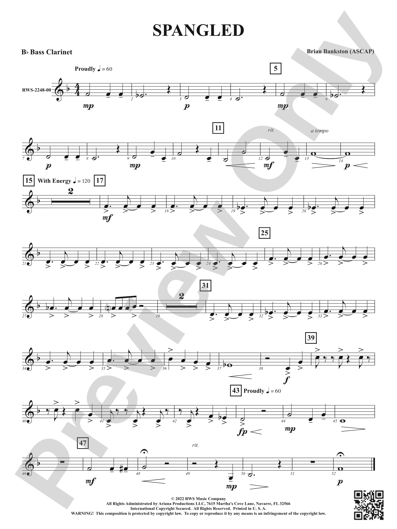 Spangled: B-flat Bass Clarinet