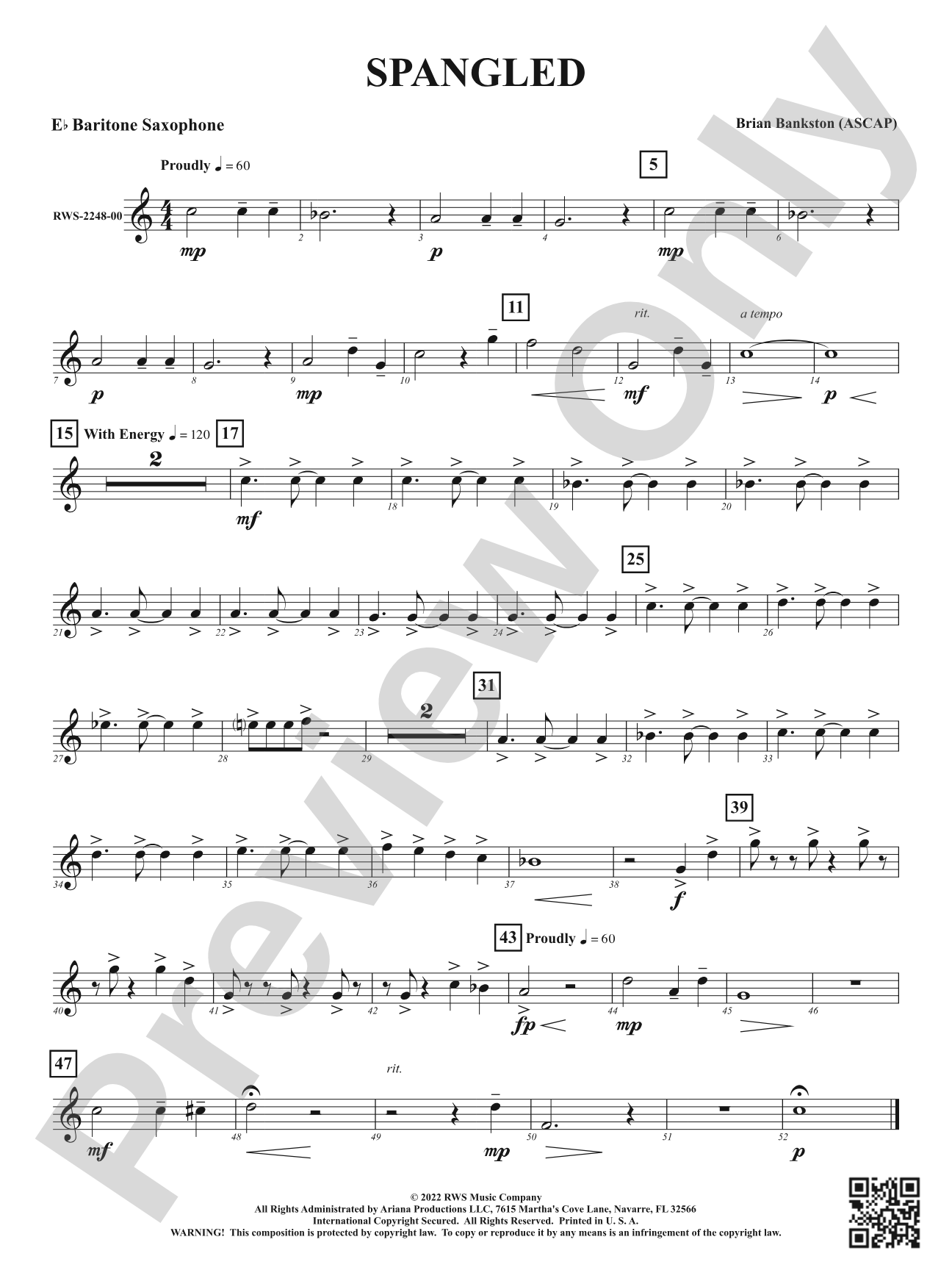 Spangled: E-flat Baritone Saxophone
