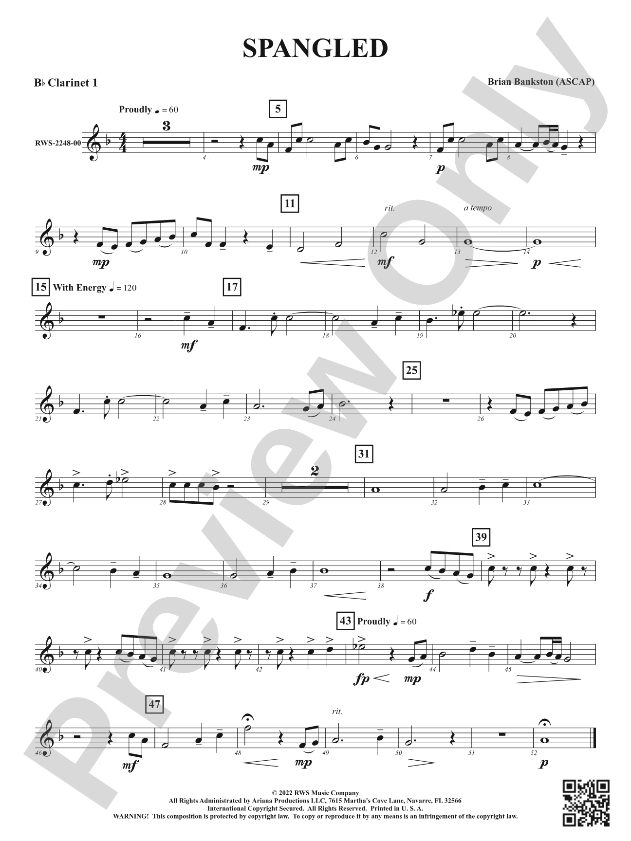 Spangled: 1st B-flat Clarinet