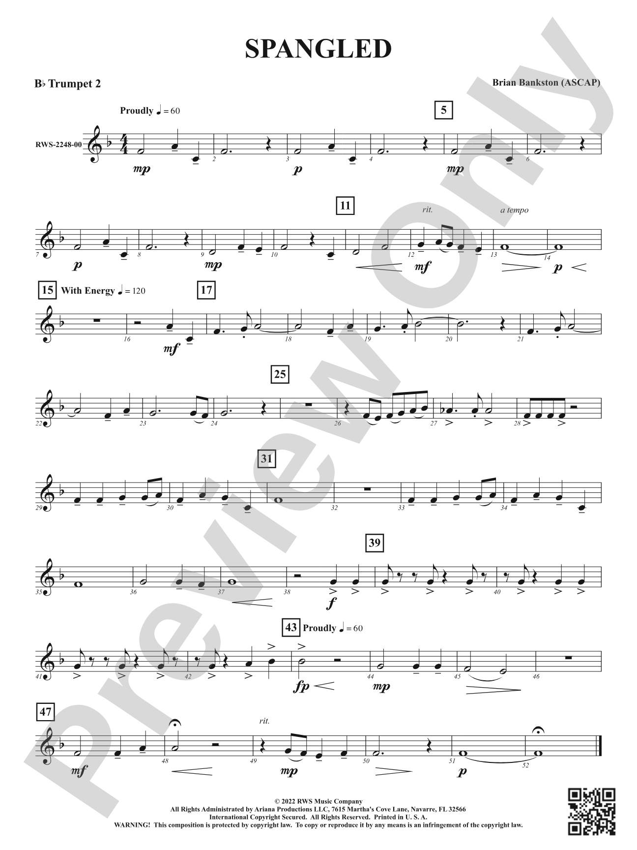 Spangled: 2nd B-flat Trumpet